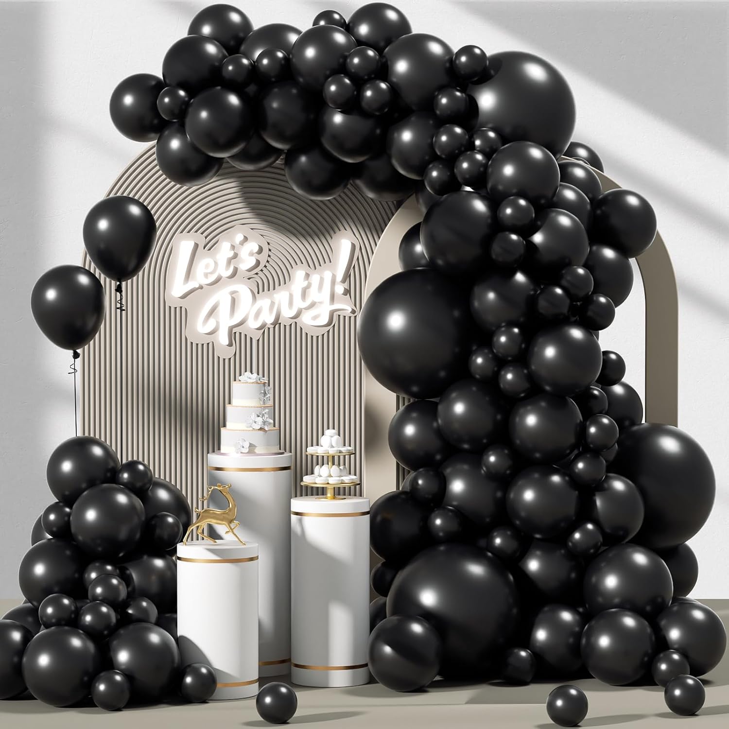 120pcs Black Balloon Arch Kit for Party Decorations