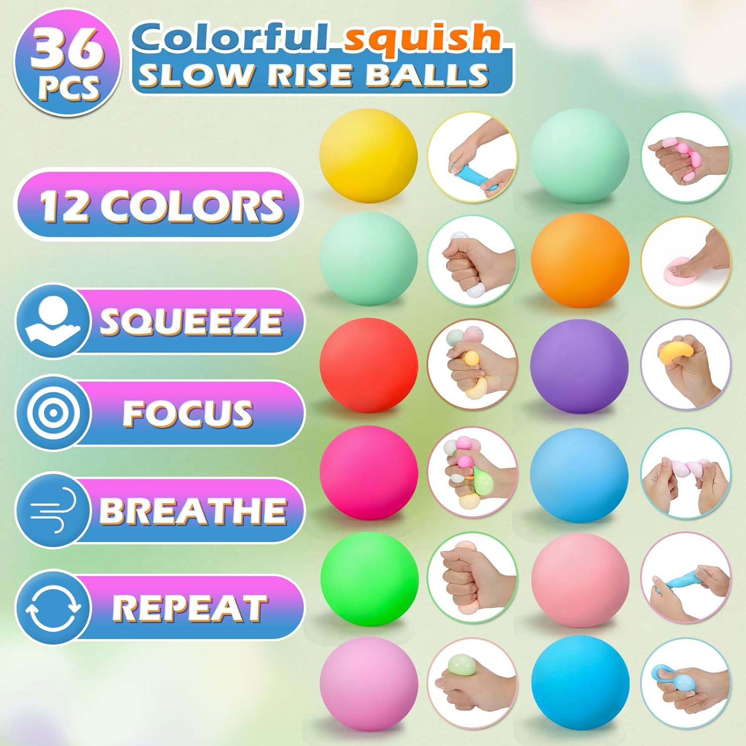 36Pcs Stress Balls Set for Adults and Kids