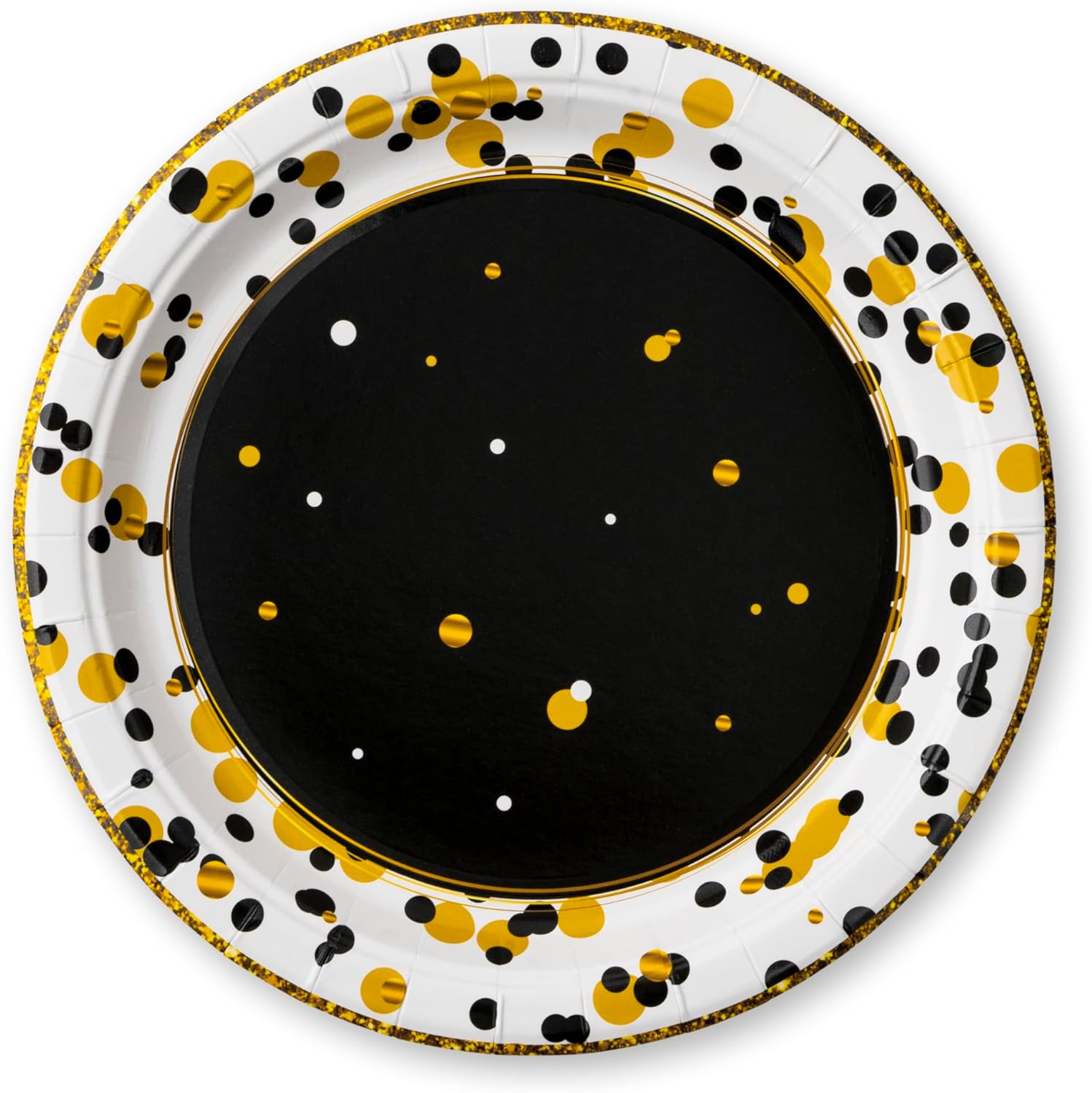 Royal Bluebonnet Black and Gold Birthday Plates Set of 24
