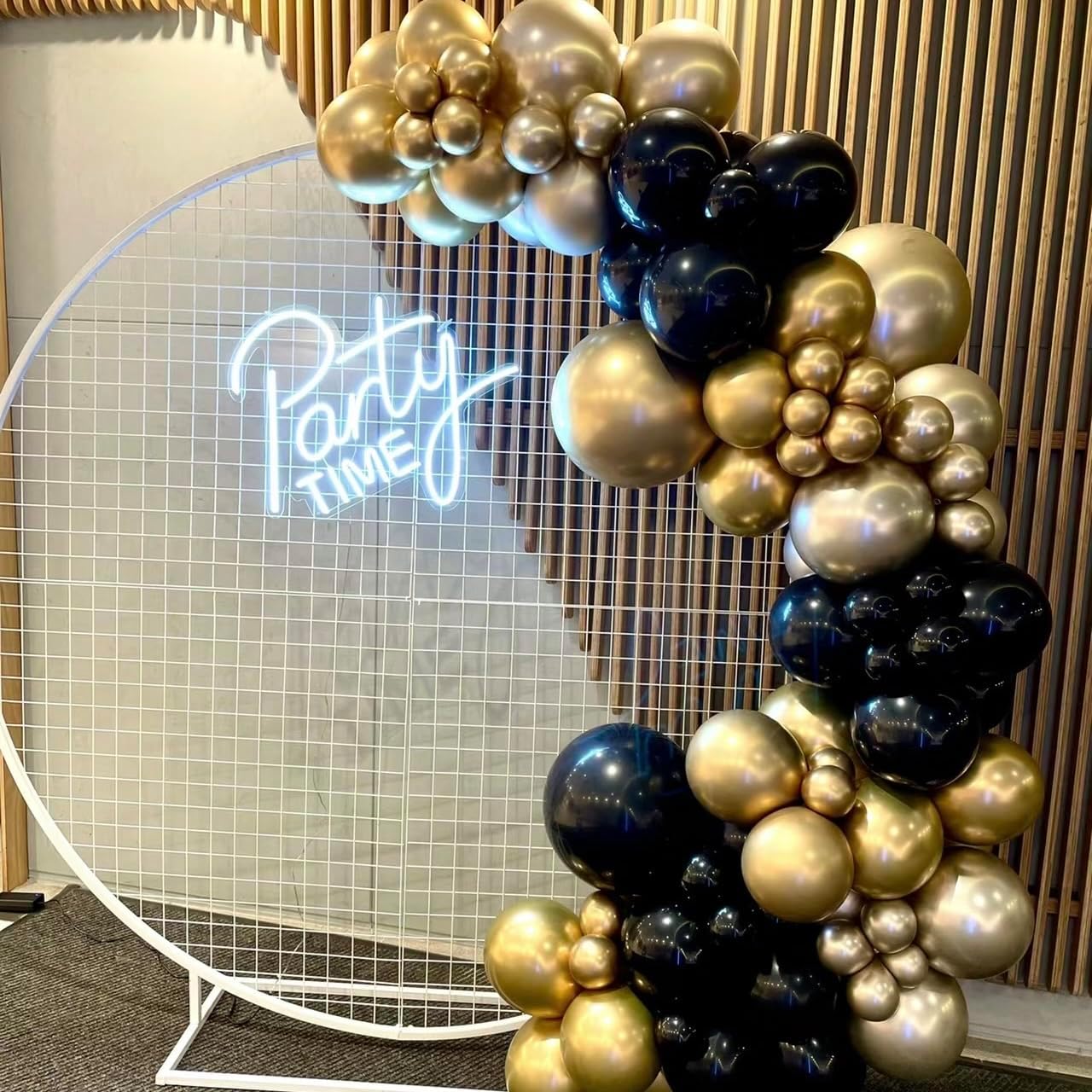 Black and Gold Balloon Garland Kit 114Pcs