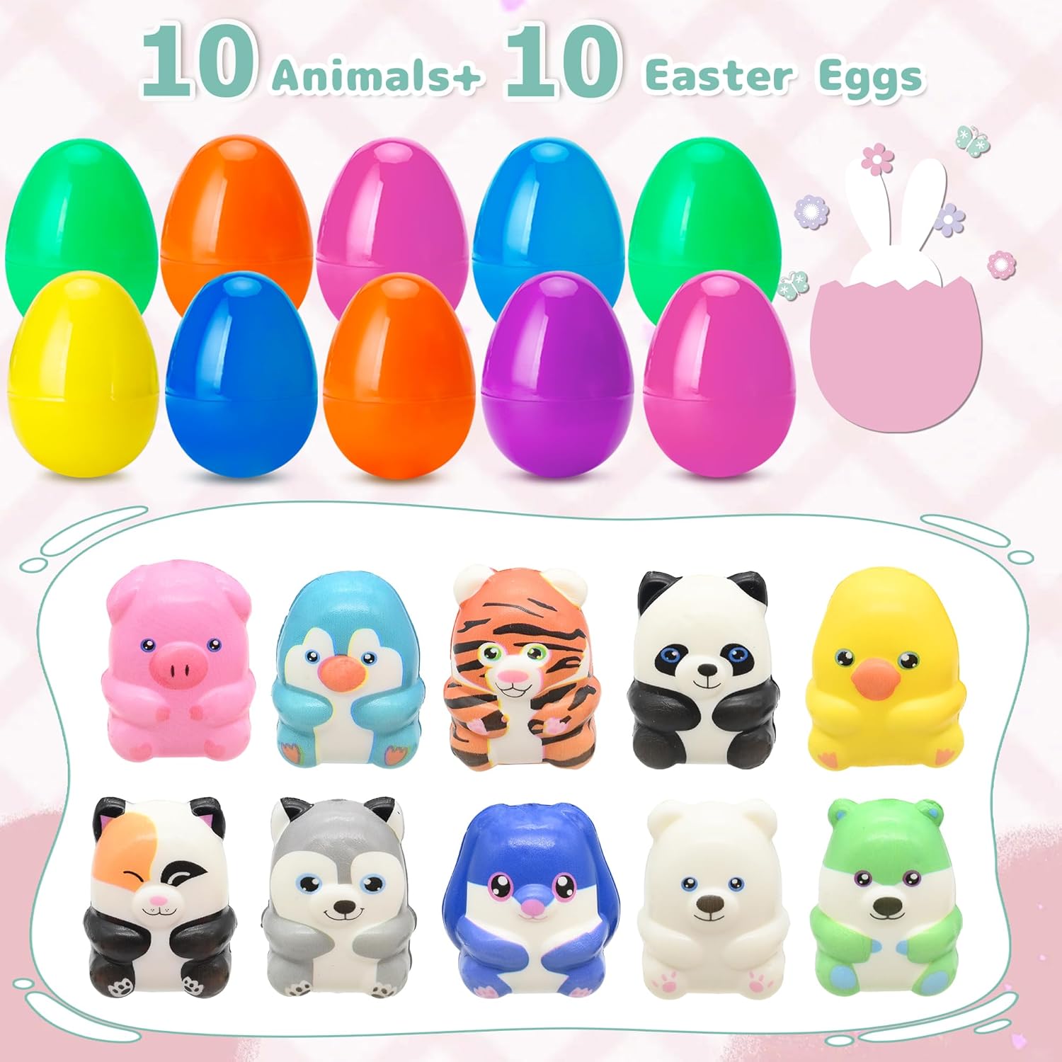 Slow Rising Squishy Toys 10PCS Mini Animal Easter Eggs