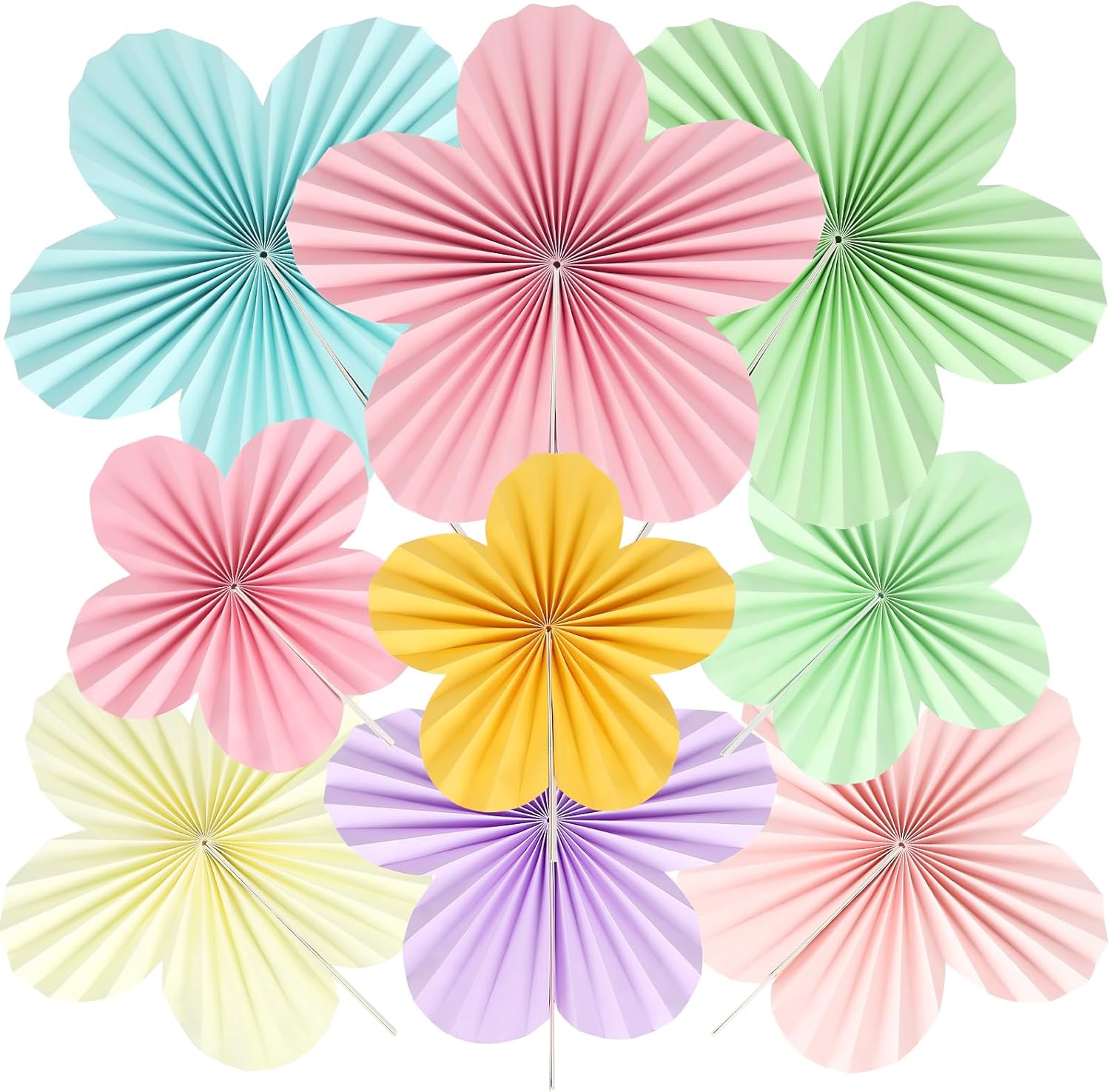 COCHIE Pastel Paper Fan Flowers Classroom Decorations Set
