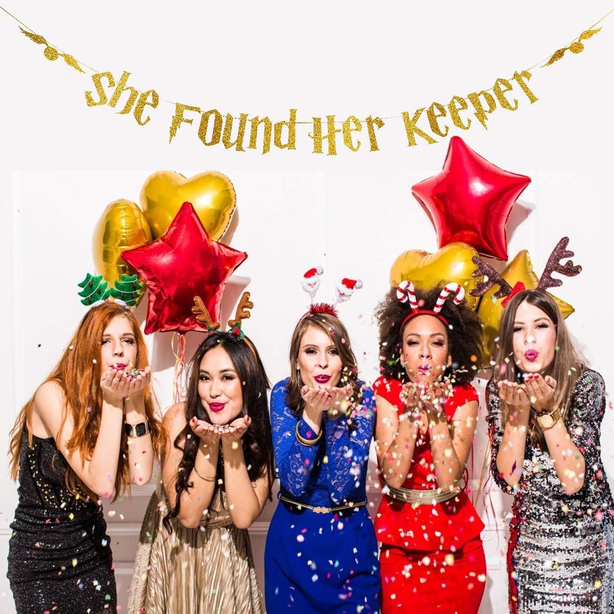 Gold Glitter Bachelorette Party Banner Decorations