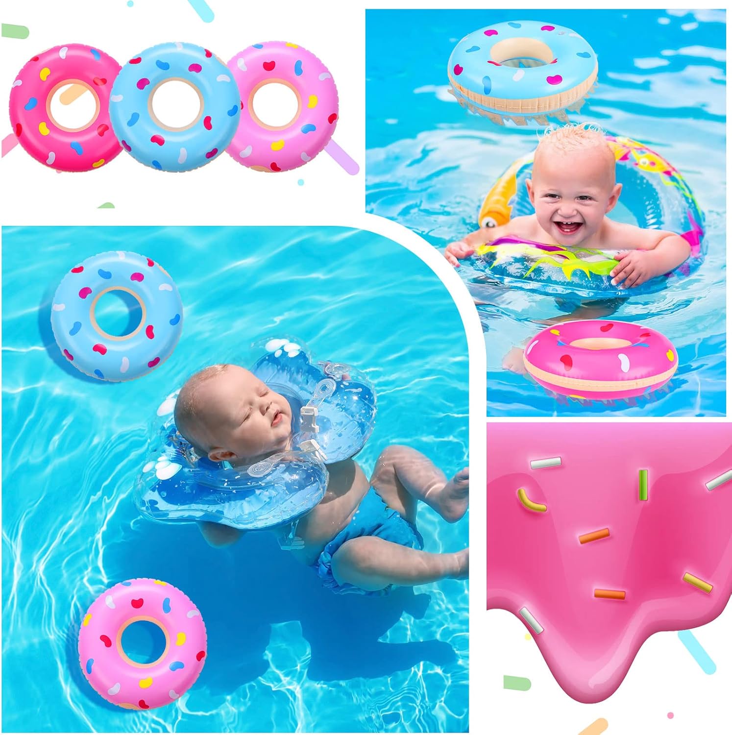 Civaner Mini Inflatable Donut Decorations 6 Pack