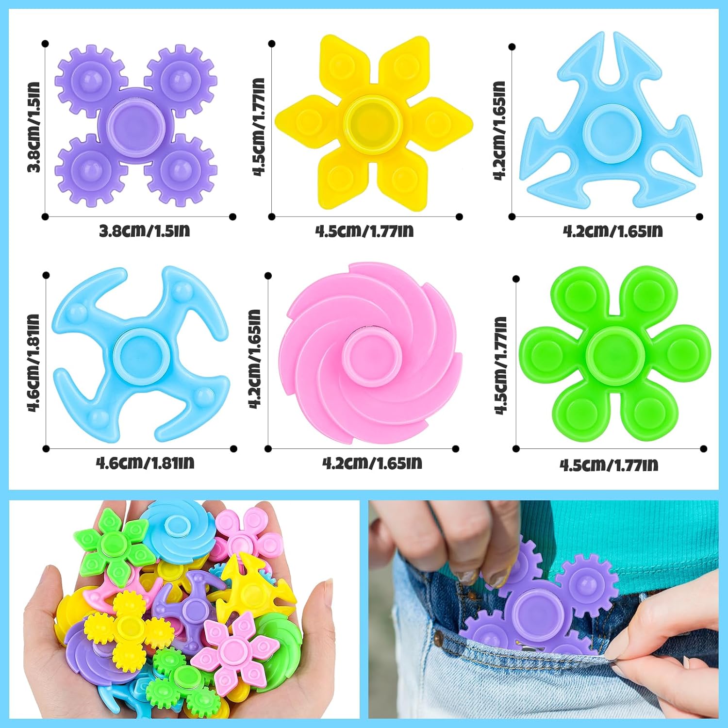 Nicknack 60PCS Fidget Spinners Bulk Toys for Kids and Adults