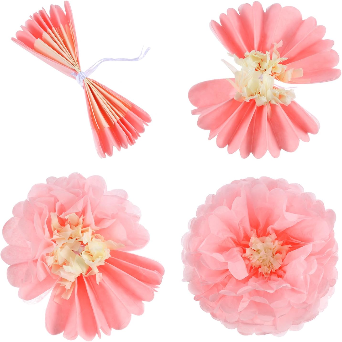 Gejoy 20 Piece Mexican Day of the Dead Paper Flower Pom Poms Set