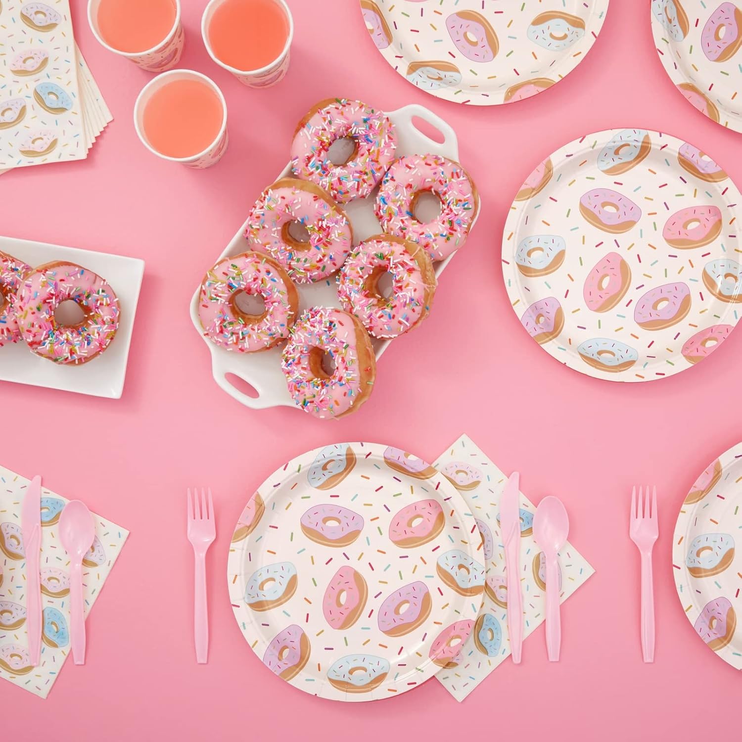 144 Piece Donut Themed Party Supplies for 24 Guests