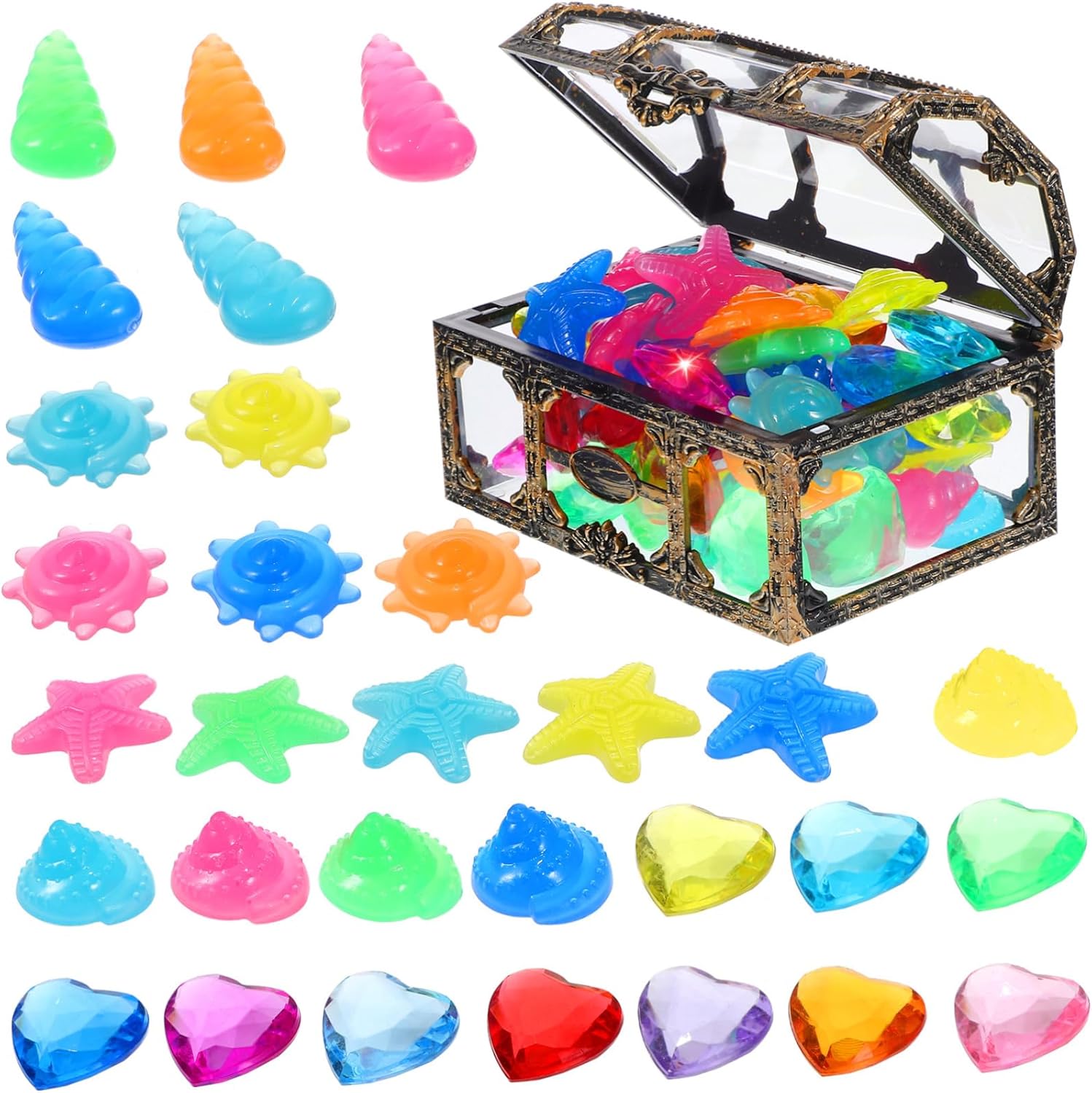 GALPADA Pirate Diving Gem Treasure Chest for Pool