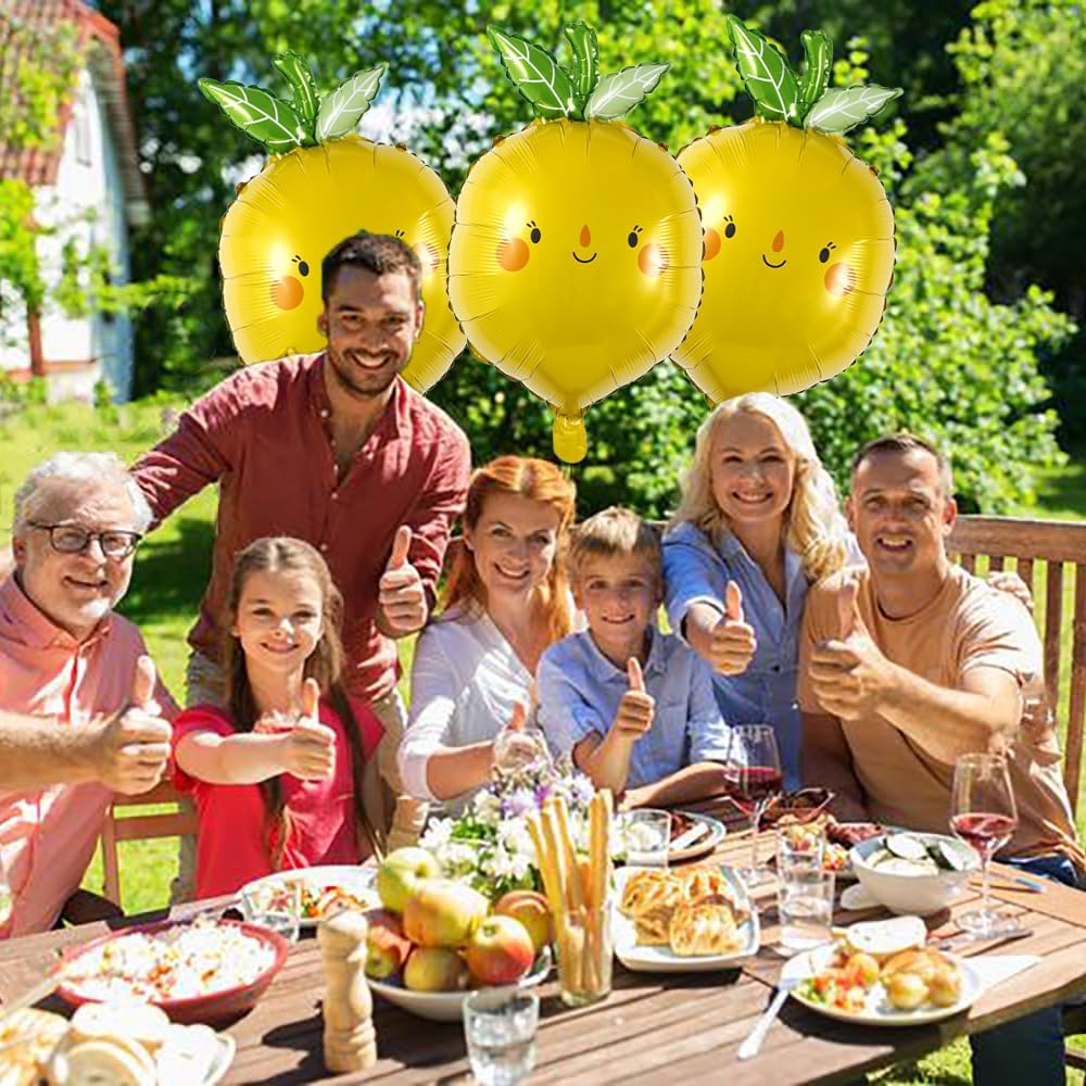 Lemon Foil Balloons 3PCS for Birthday Party Decor