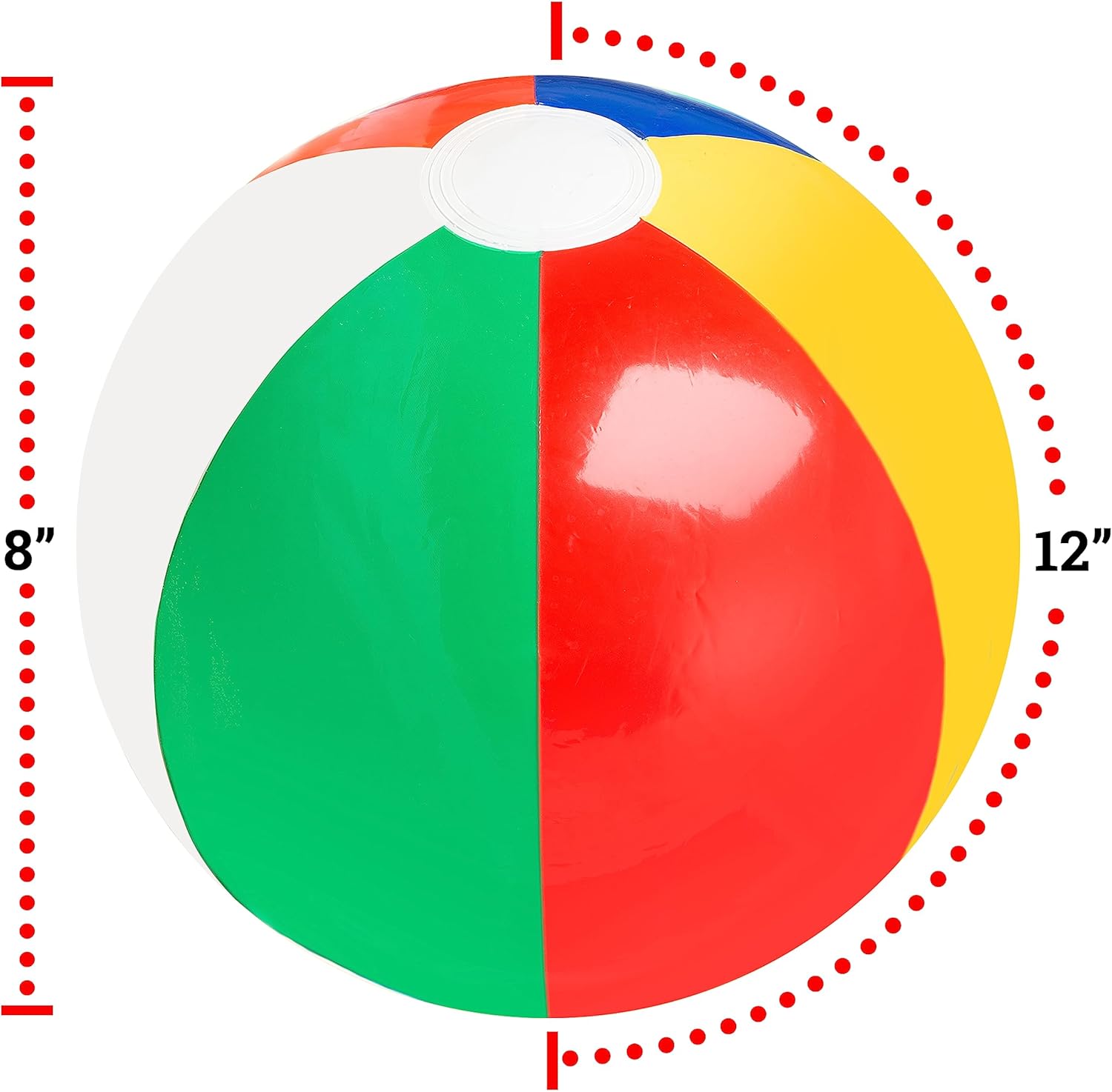 12 Rainbow Colored Inflatable Beach Balls 12 Pack