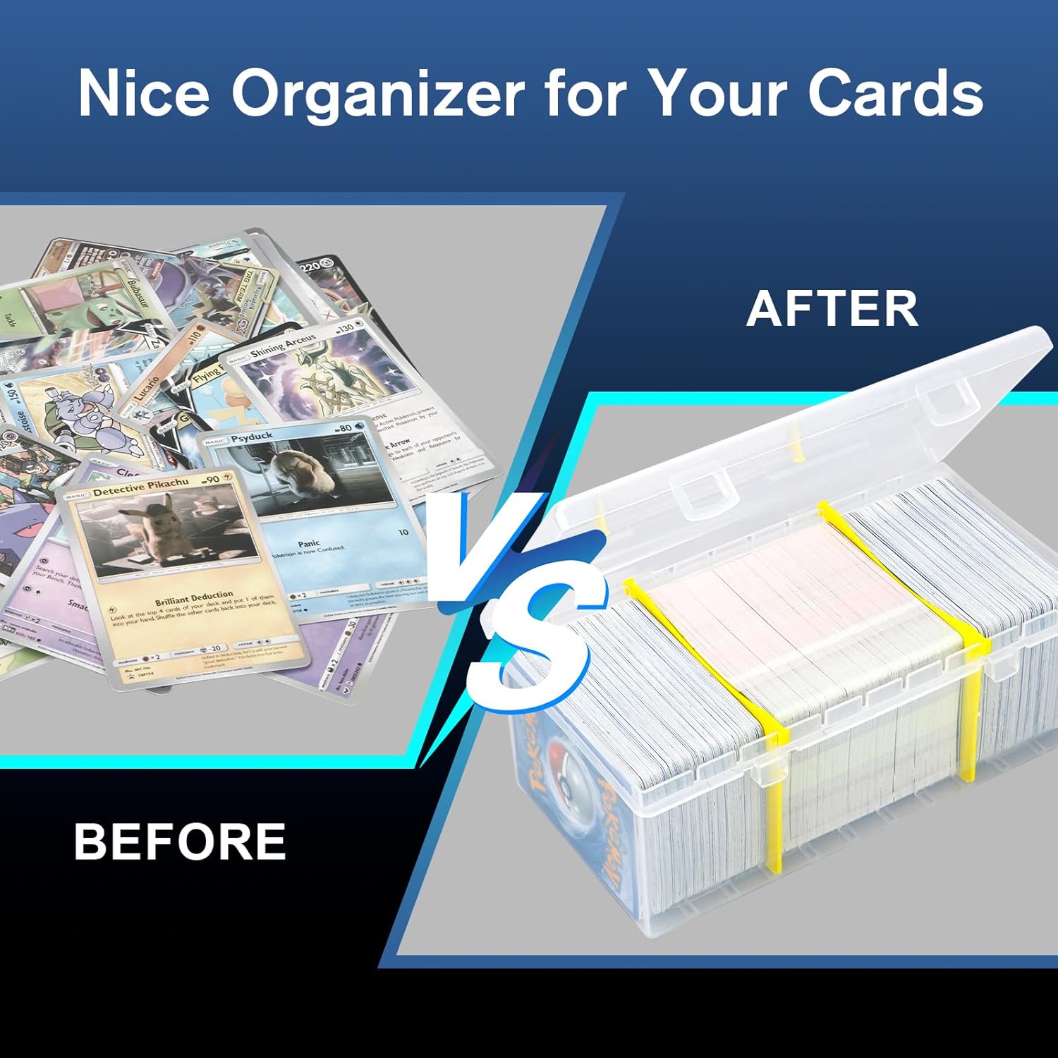 UNAOIWN 4 Pack Card Storage Boxes with Dividers