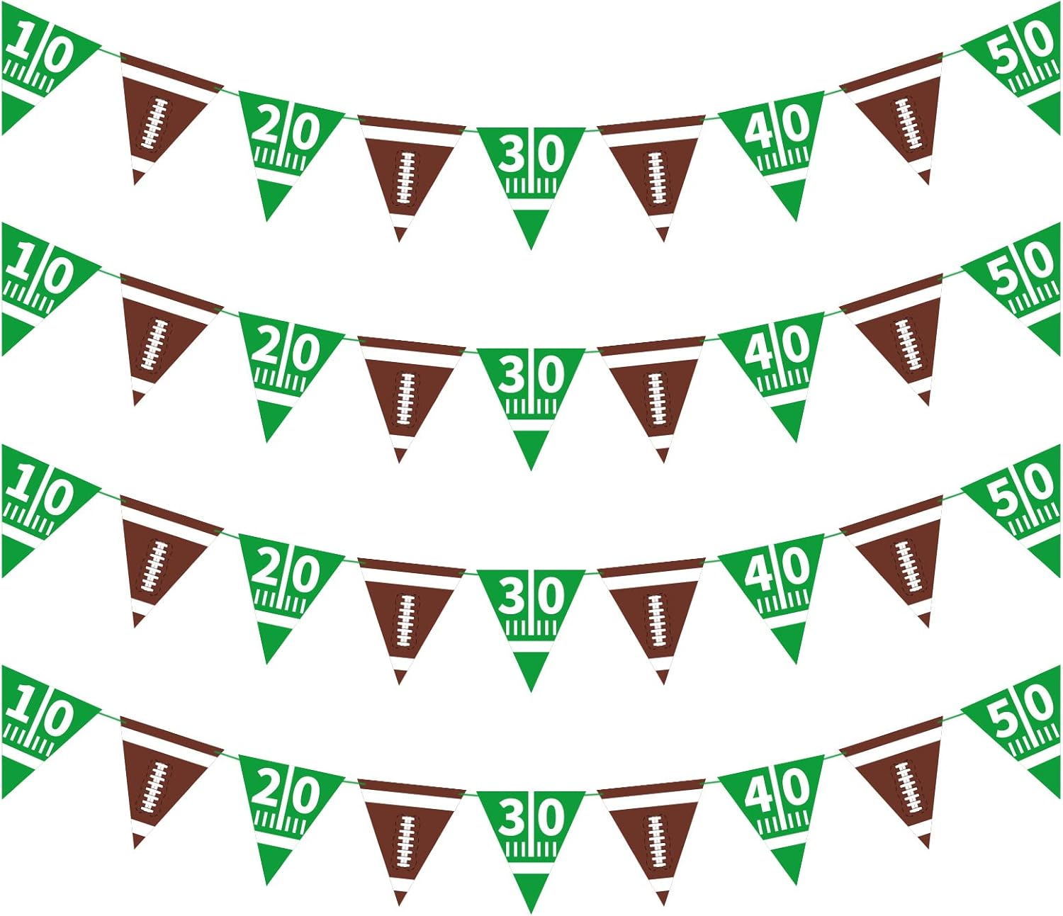 Football Decorations Bunting Triangle Flags Banner for Birthday Party