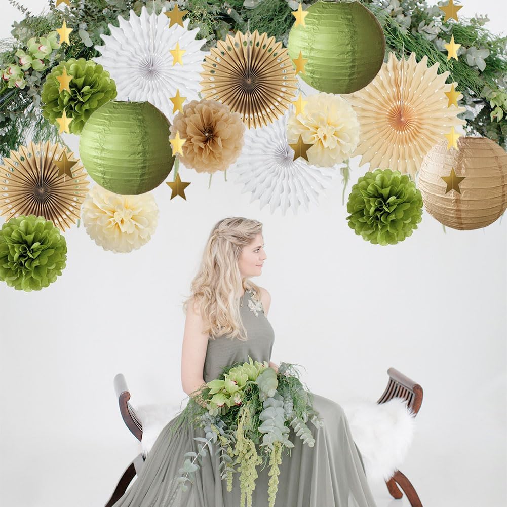 Olive Green and Brown Party Decor Kit