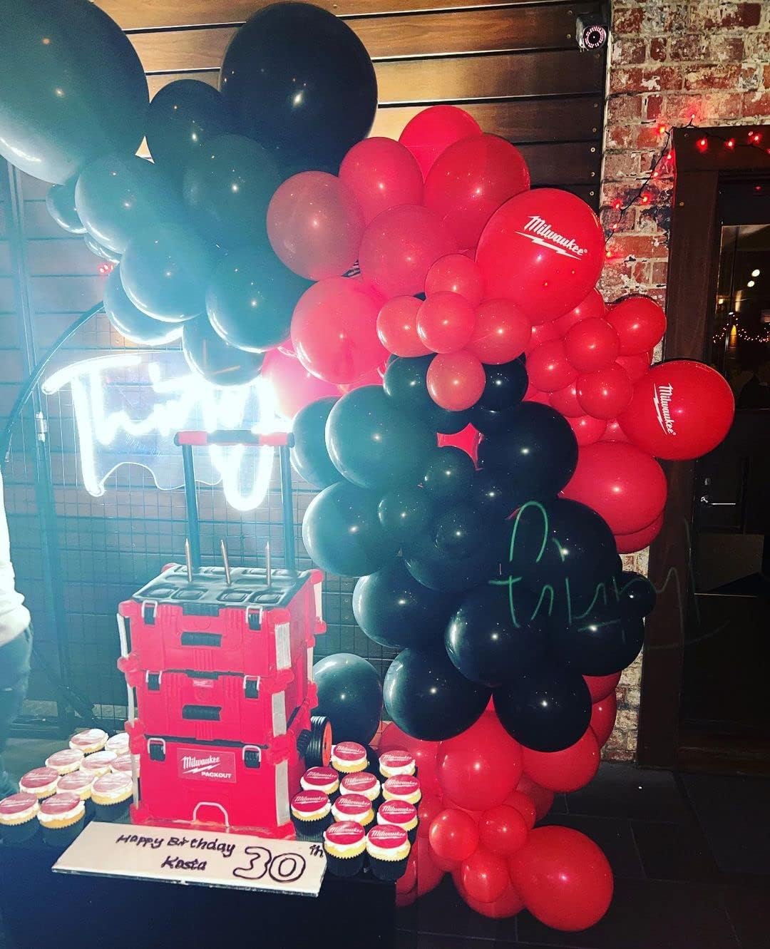 Bezente Black and Red Balloons Garland Kit 100Pcs