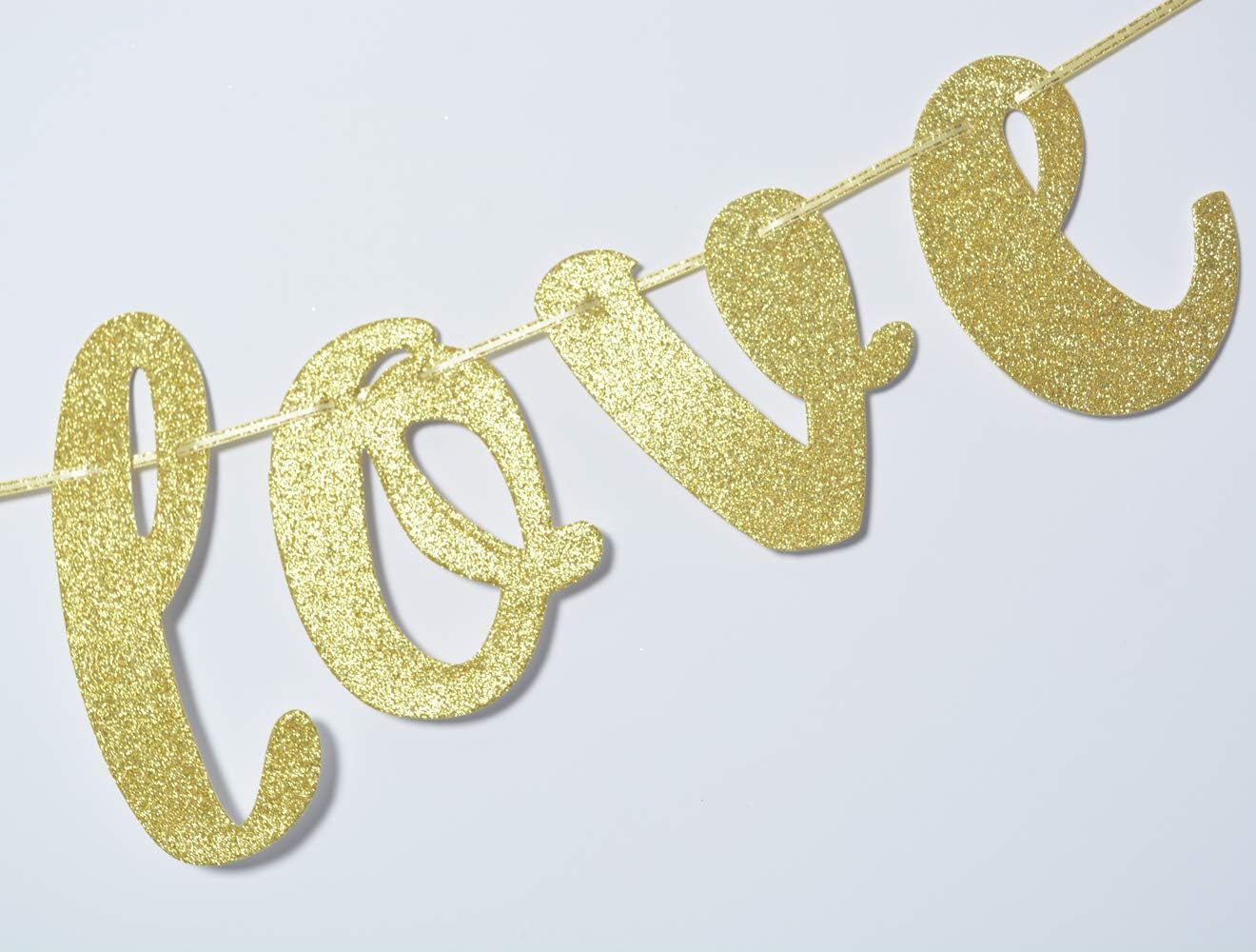 Gold Glitter Hanging Banner Wedding Decor