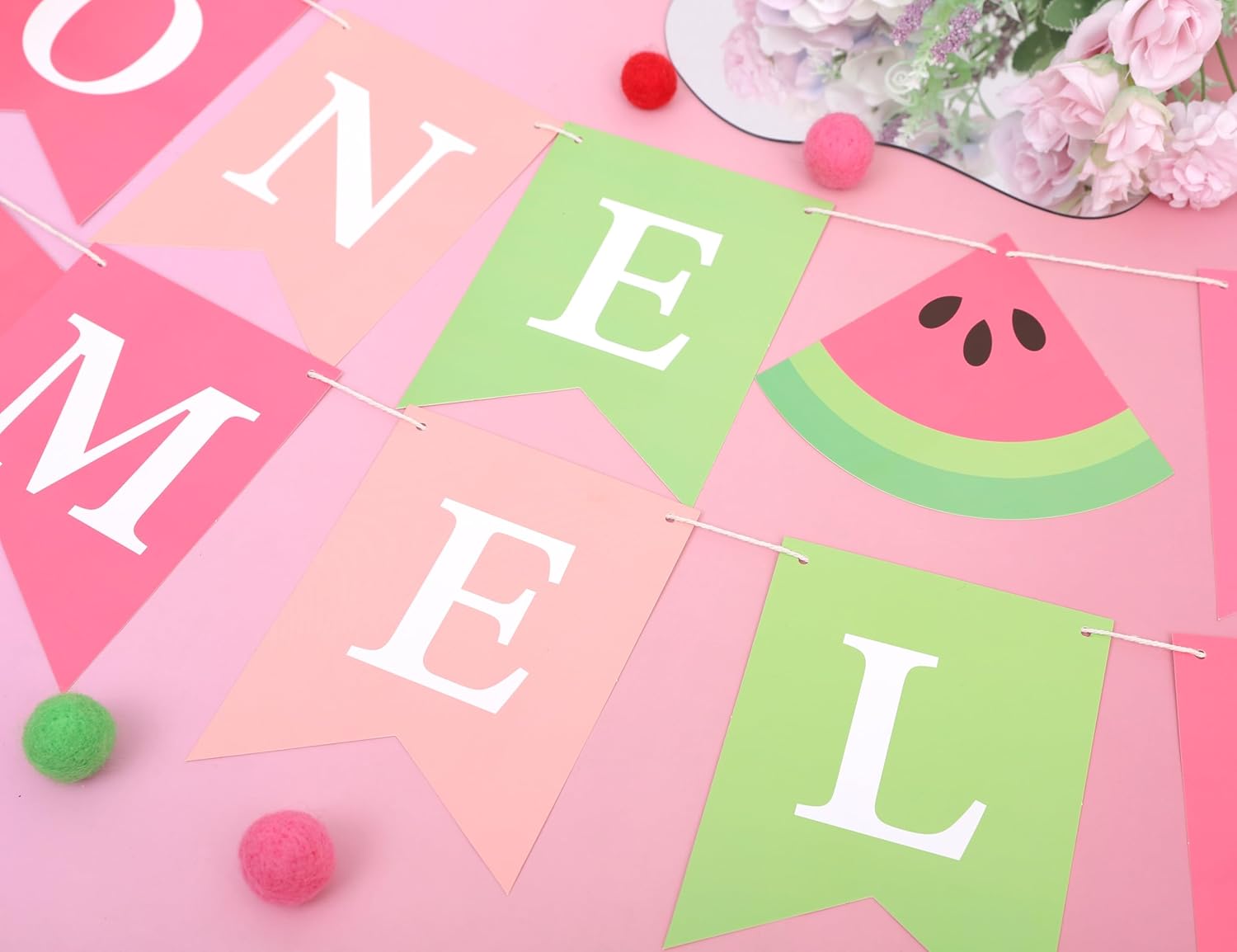 One in a Melon Birthday Banner - Watermelon Party Decoration
