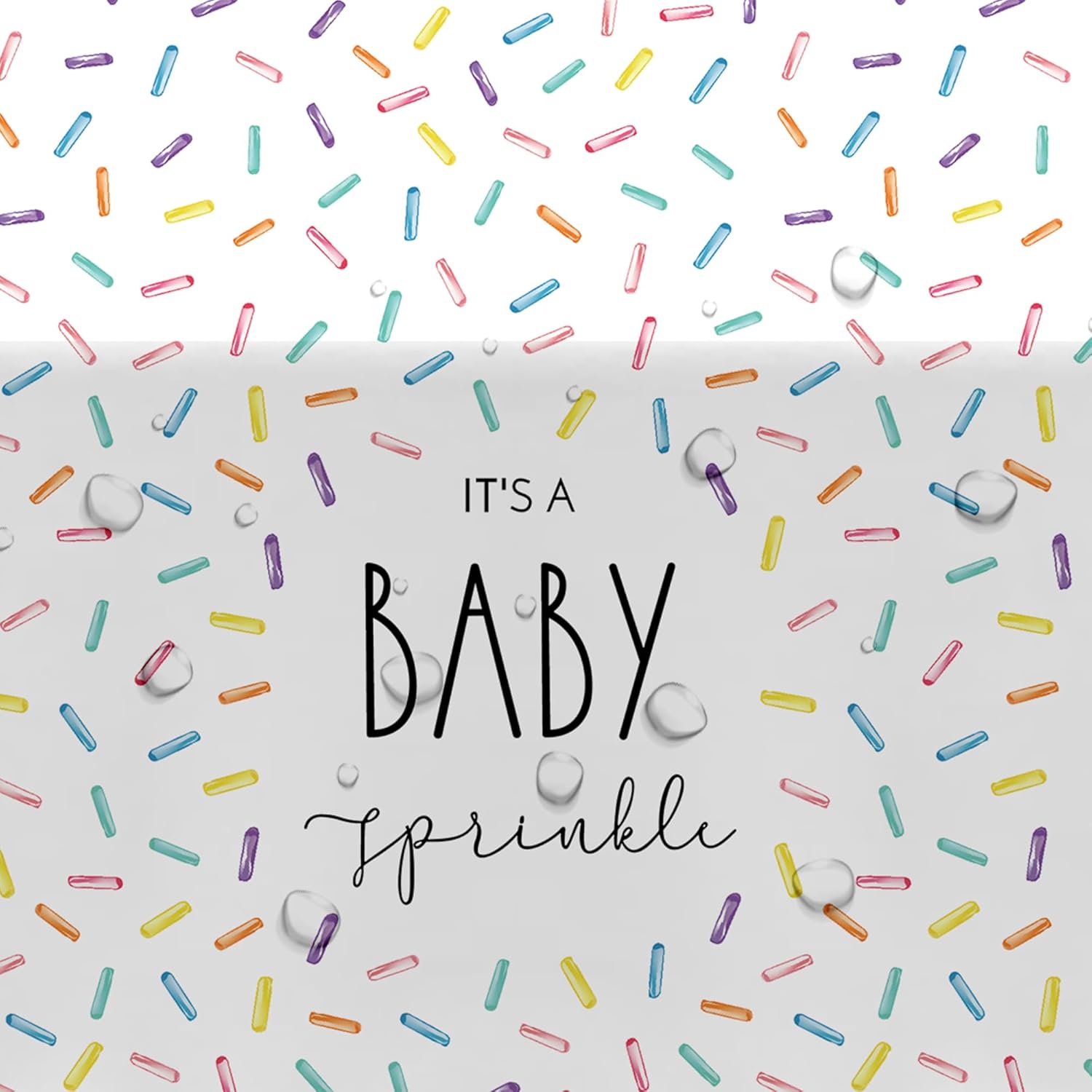 Sprinkle Baby Shower Tablecloth 3 Pack - 86x55in Rainbow Confetti Decor