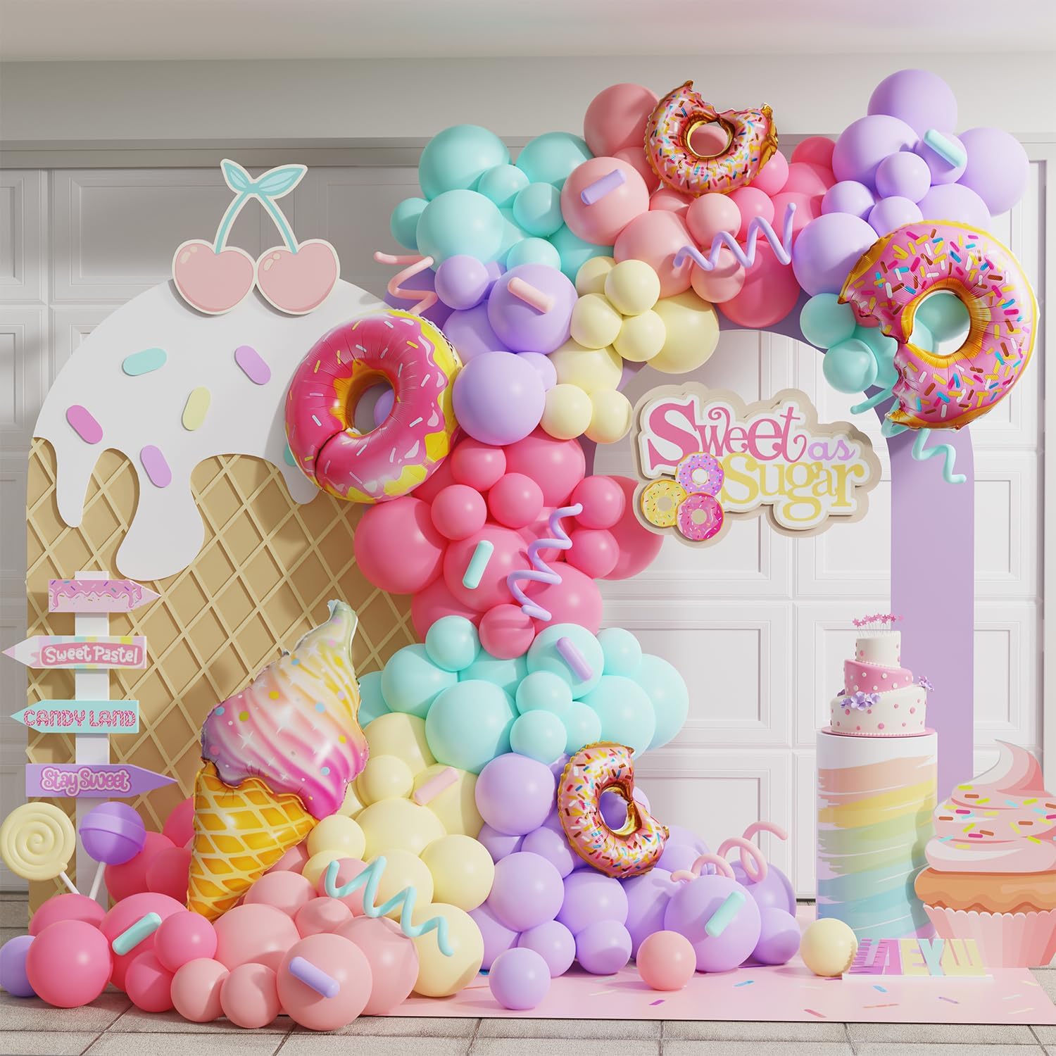 Pastel Donut Balloon Arch Garland Kit