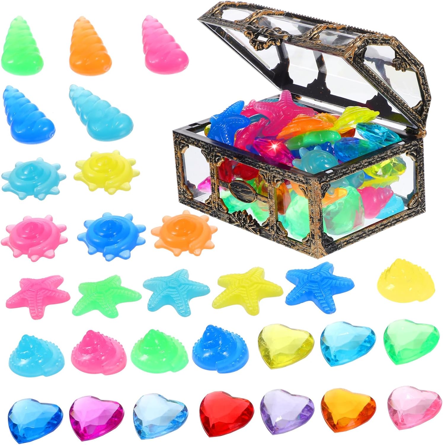 Vaguelly Pirate Treasure Chest with Diving Gems Set