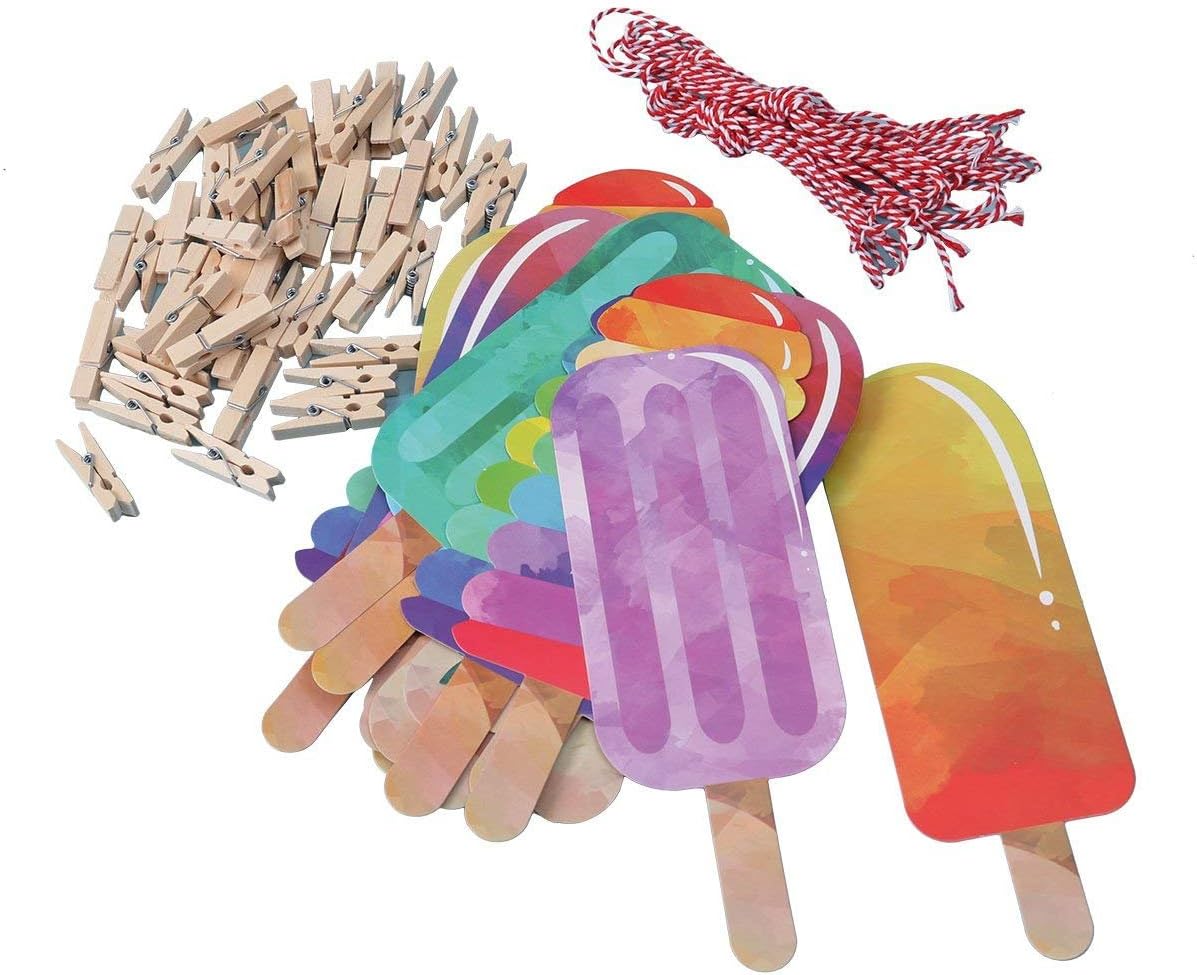 BinaryABC Popsicle Banner Garland for Luau and Summer Parties