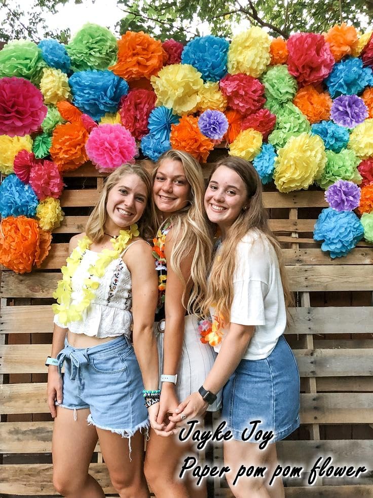 20 Pcs Multicolor Tissue Paper Pom Poms Kit