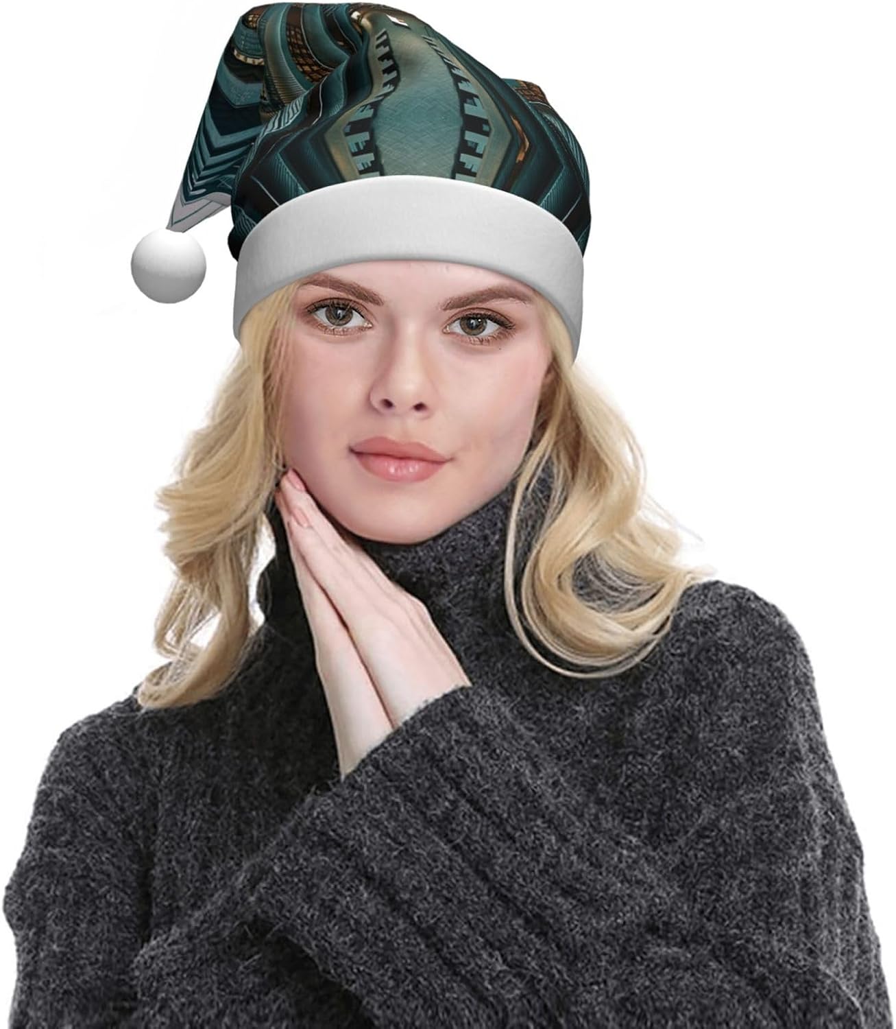 Mathematics Print Christmas Santa Hat Plush Comfortable Adult Funny Party Hat