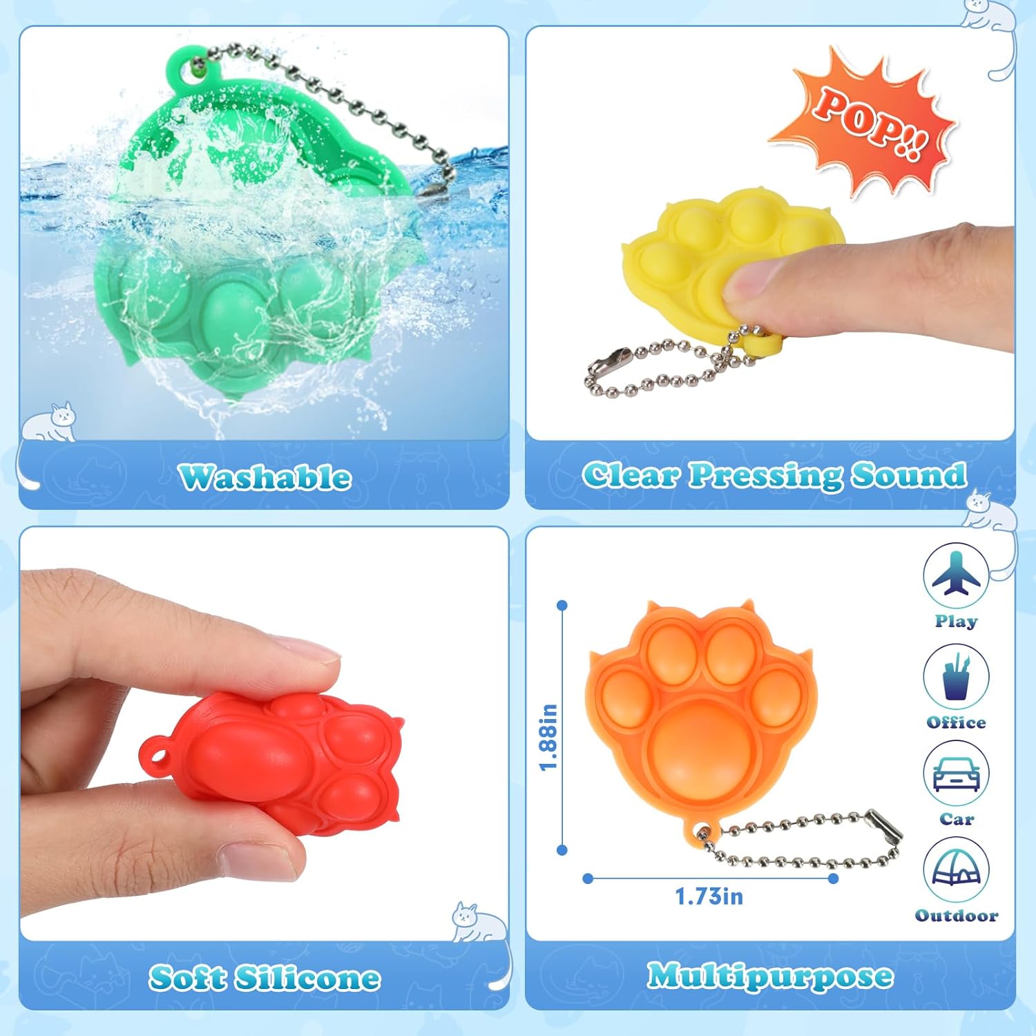 112pcs Mini Pop Fidget Toys Stress Relief Pack