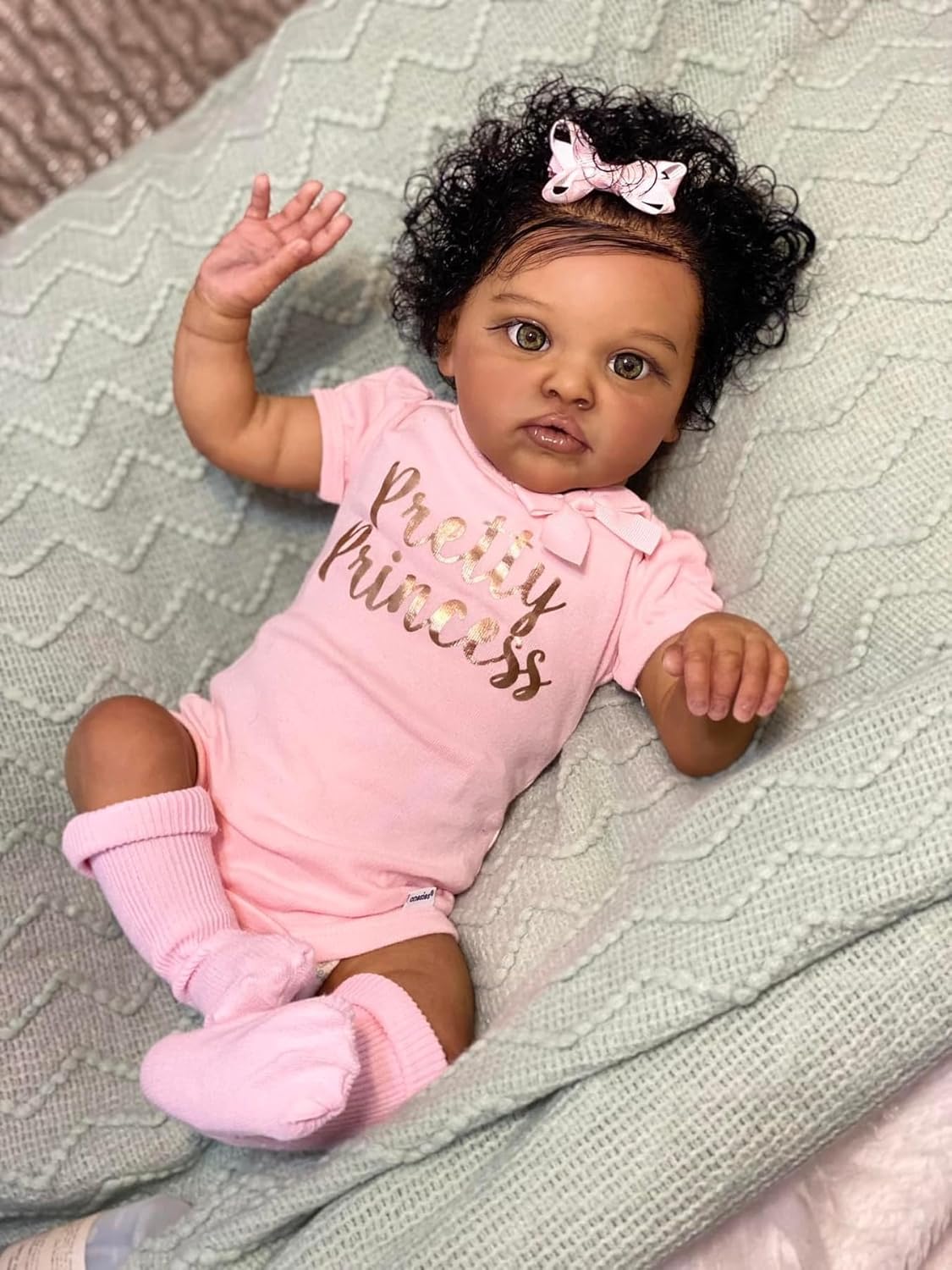 Black Reborn Toddler Girl Doll 20 Inches Realistic
