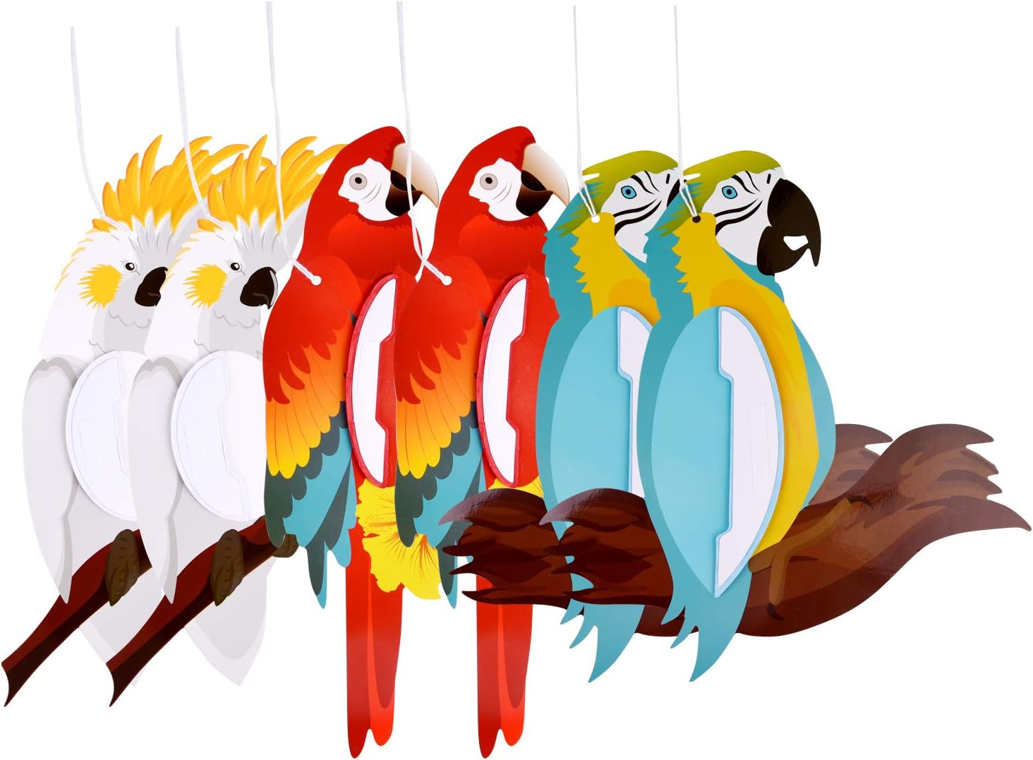 Tuparka 6pcs Tropical Birds Hanging Decorations