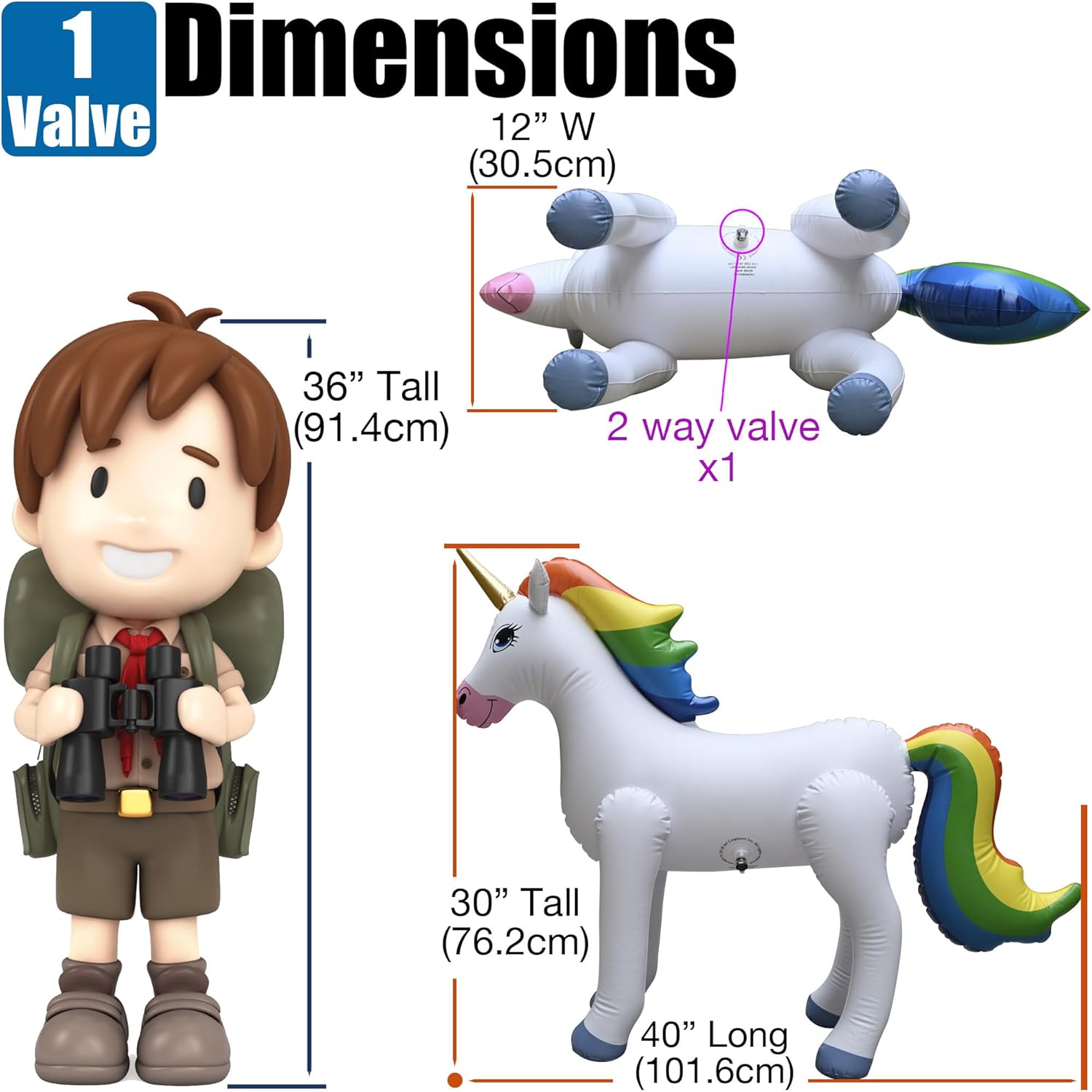 Jet Creations 30 Inch Inflatable Rainbow Unicorn