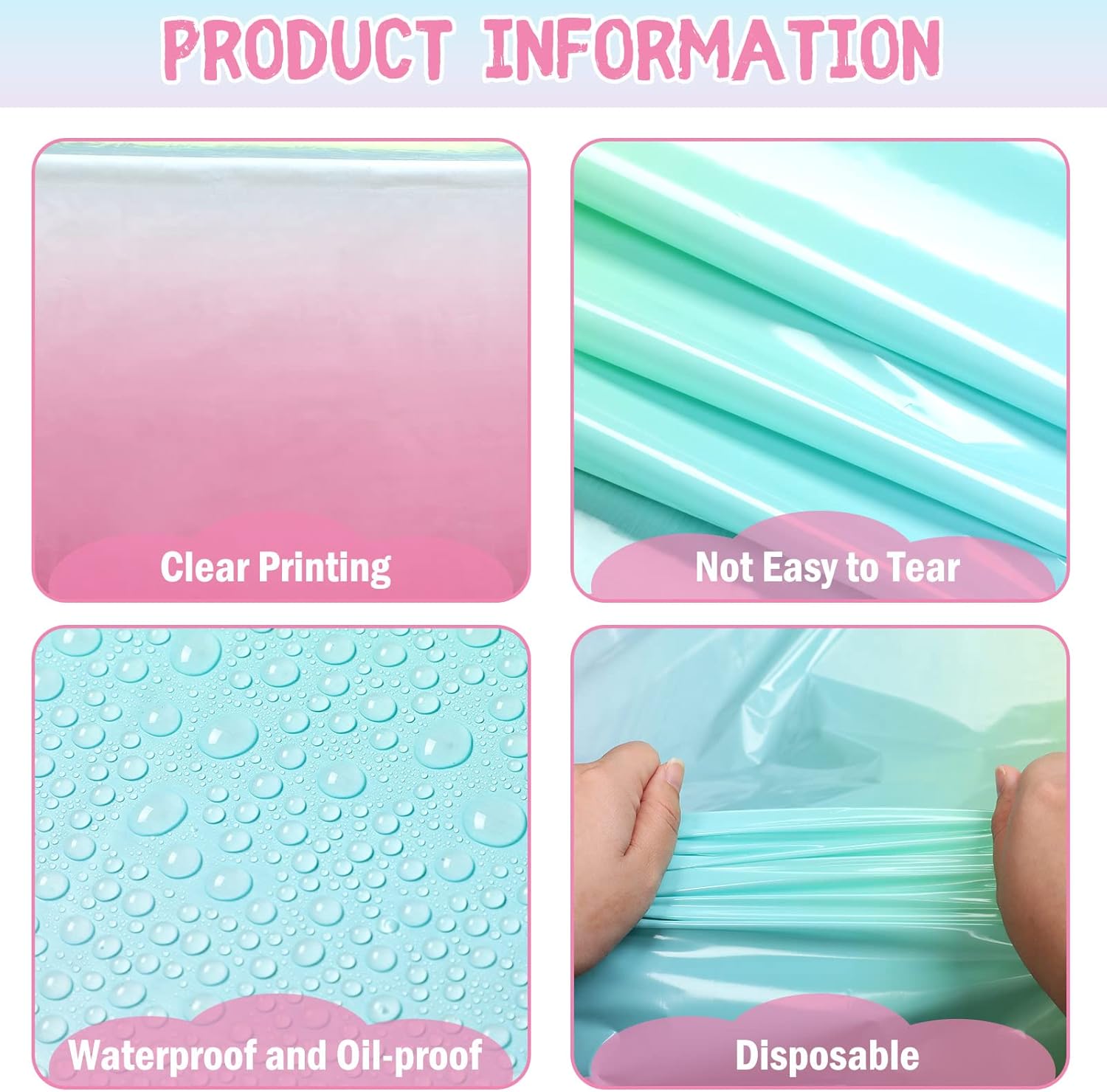 Riakrum Rainbow Plastic Tablecloths 3 Pack