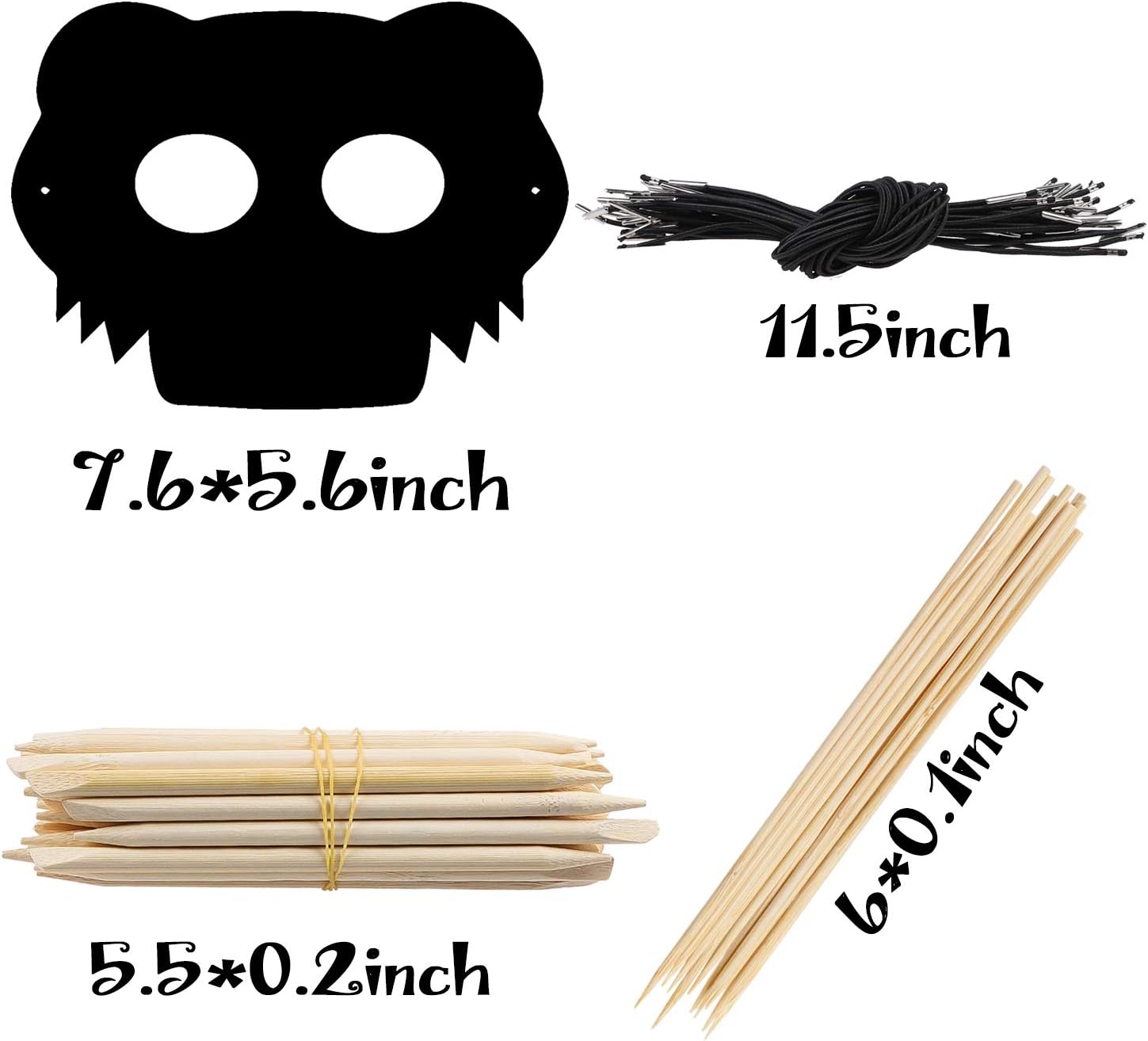 WATINC 32Pcs Scratch Paper Animal Masks DIY Craft Kit