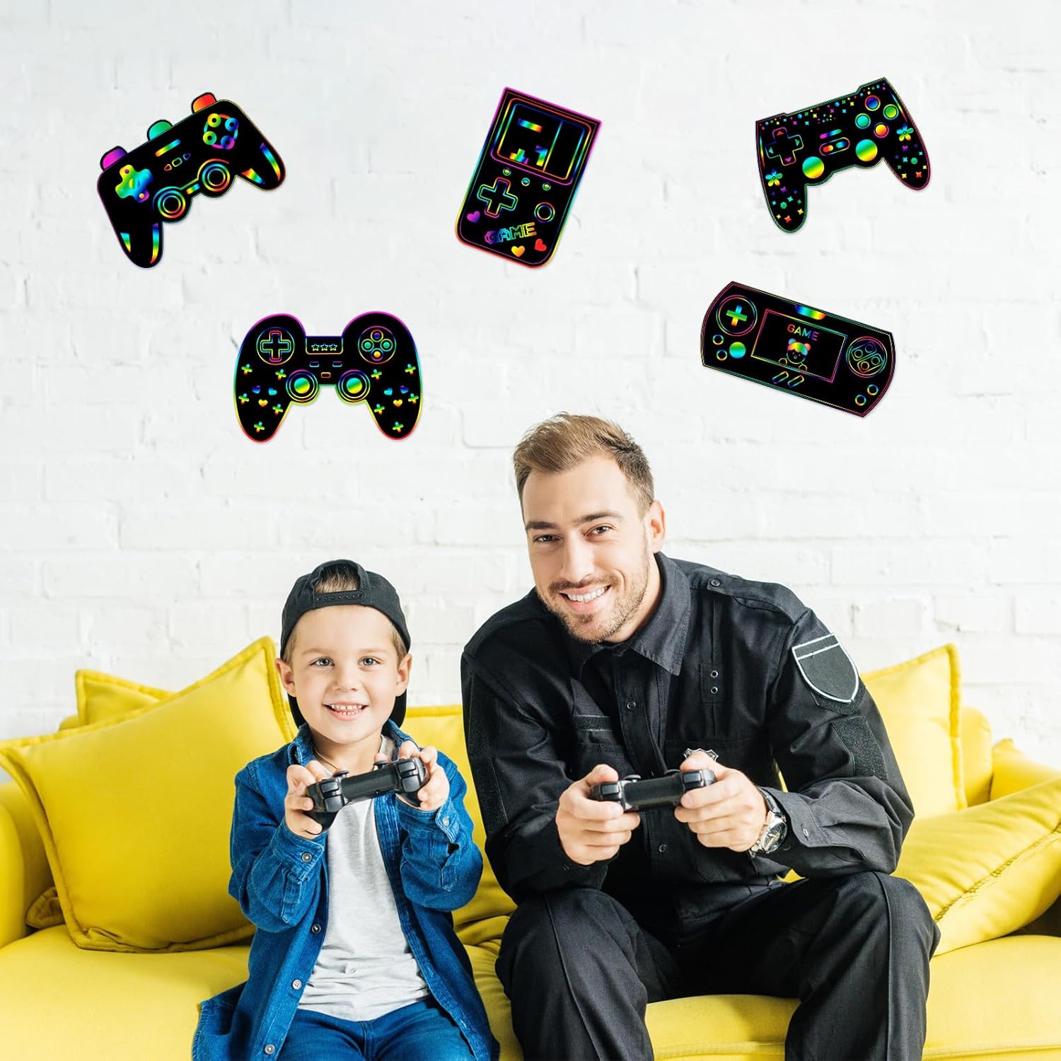 60 pcs Video Game Scratch Cards DIY Party Decor