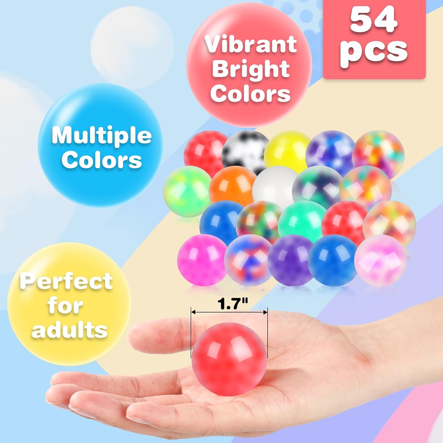 54 Pack Stress Balls Squishy Fidget for Adults