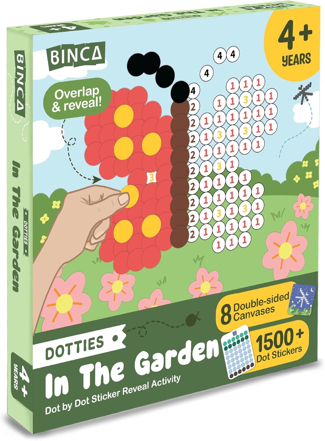 BINCA Dotties Dot Art Kit with 1500 Stickers for Kids 4-8