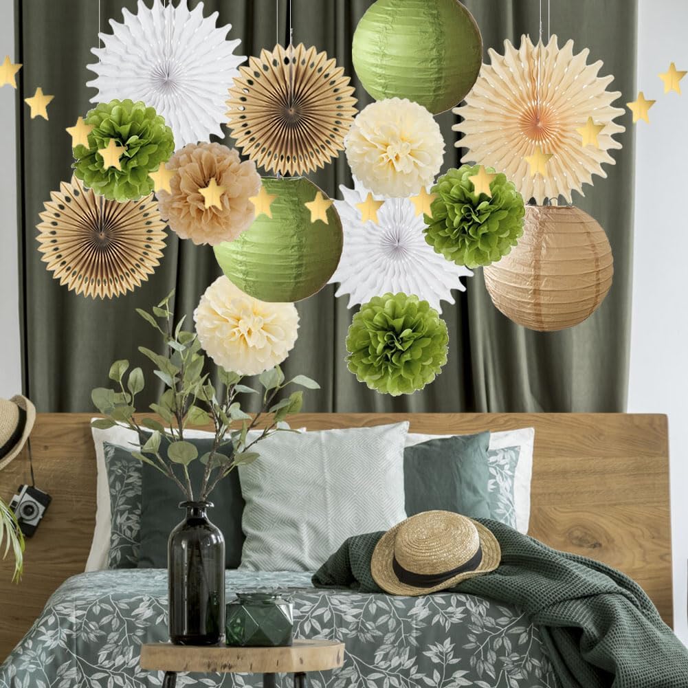 Olive Green and Brown Party Decor Kit