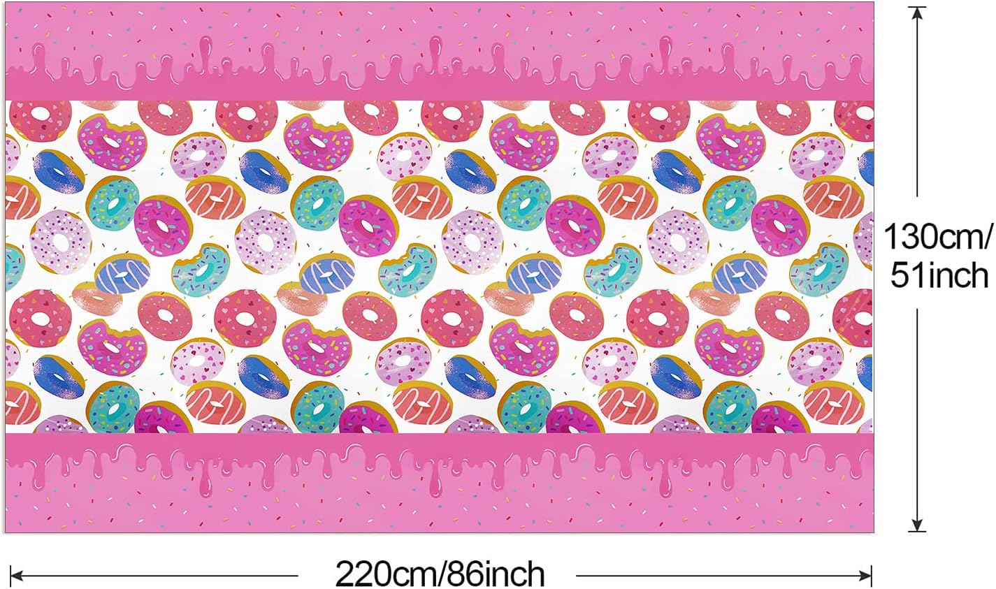 PHOGARY 3 Pack Donut Theme Tablecovers