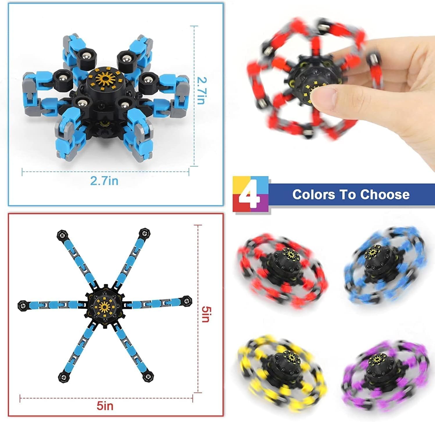 24Pcs Fidget Spinner Gyro Toy for Adults and Kids