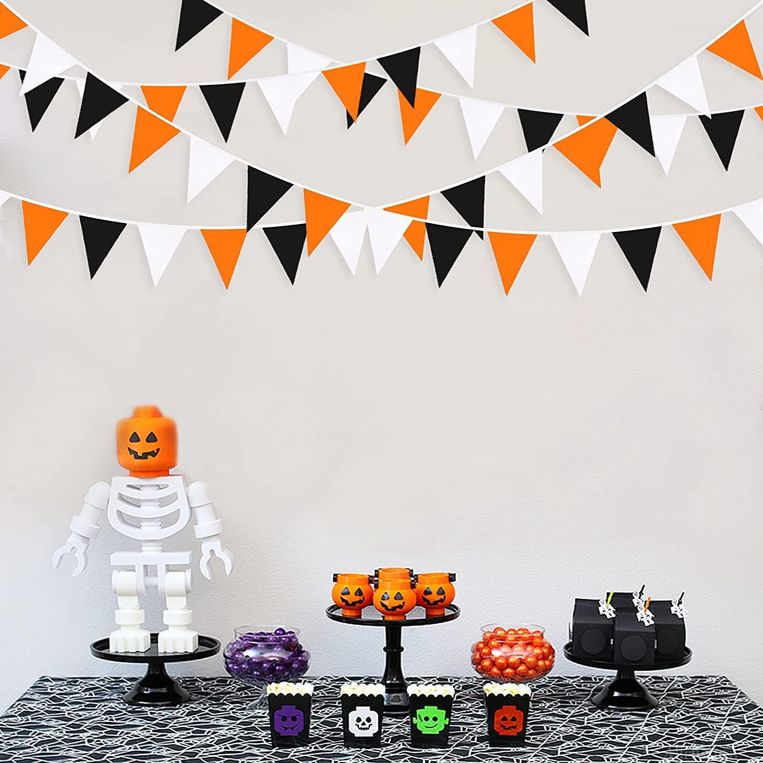 32 Ft Orange Black White Graduation Party Bunting Banner Garland