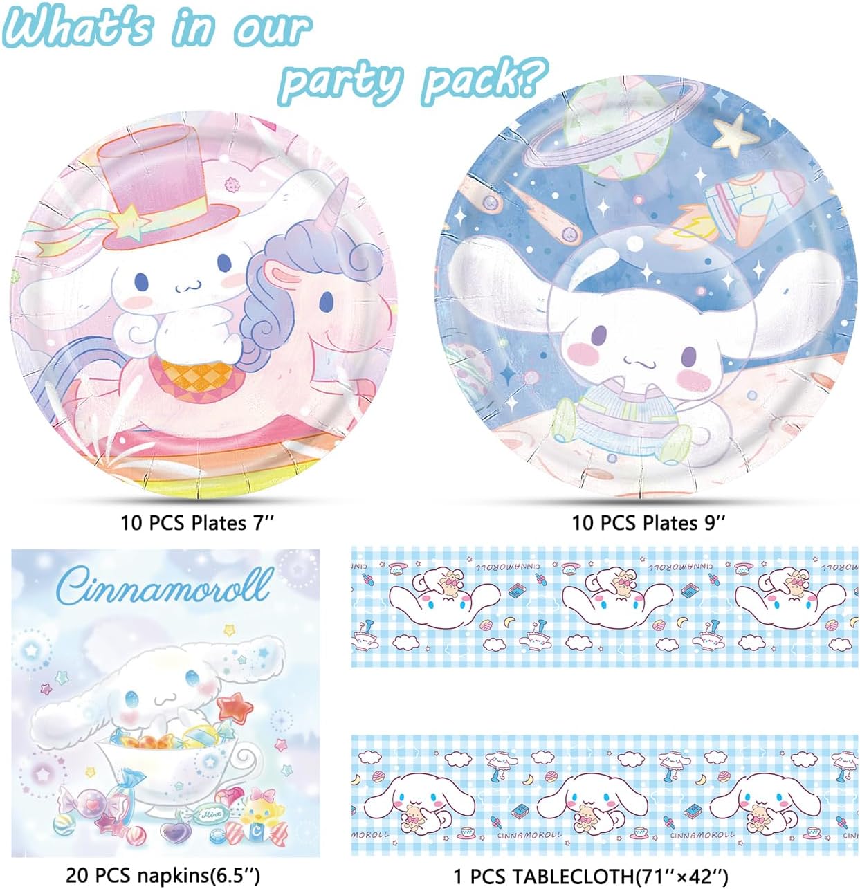 Cinnamoroll Birthday Decorations Set for Kids Party