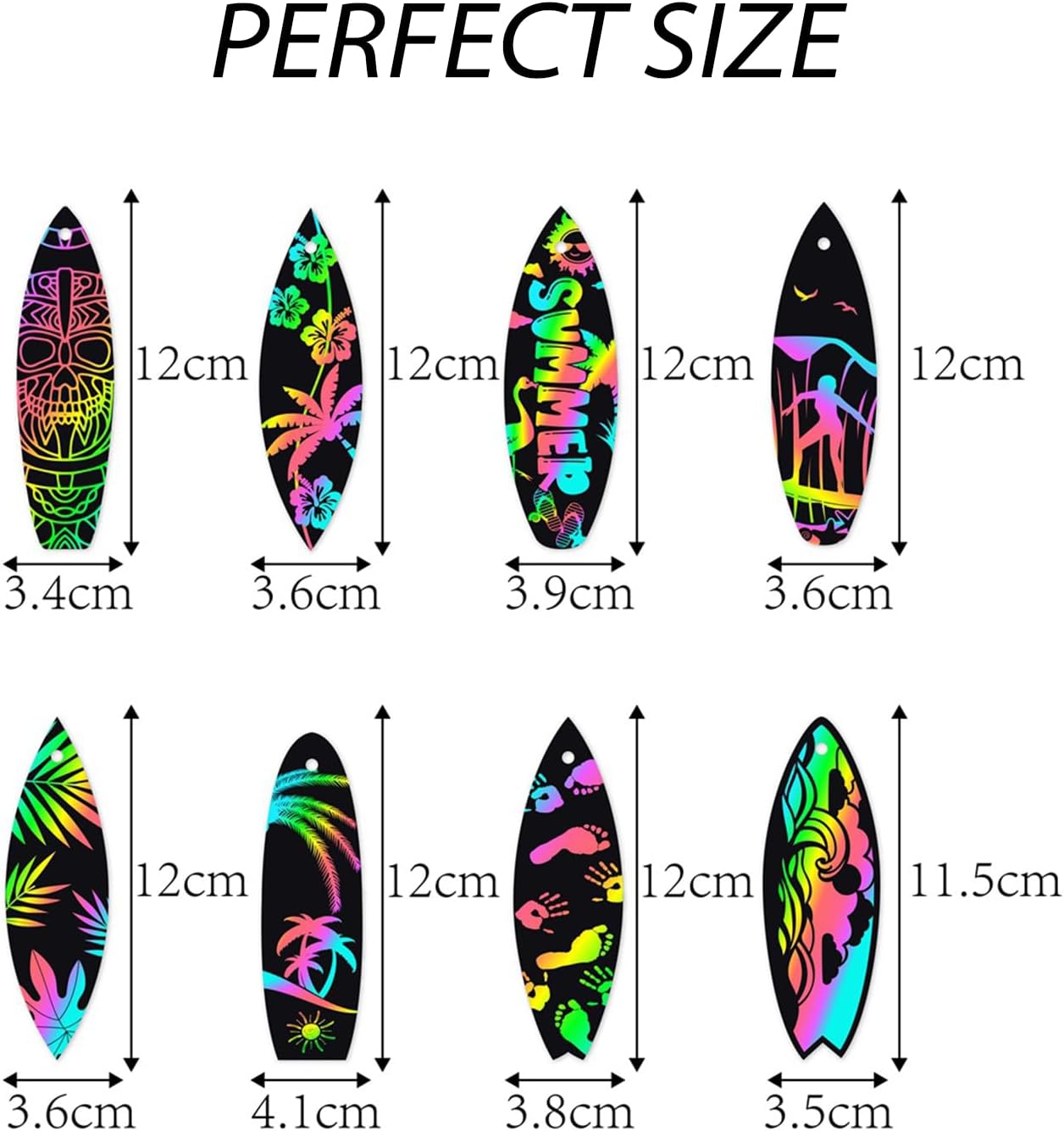 48PCS Rainbow Surfboard Scratch Art Paper for Kids