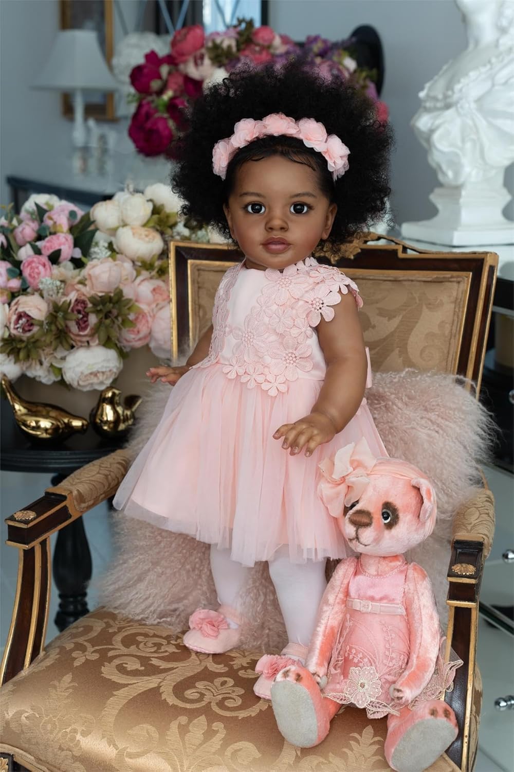 RXDOLL Realistic 26 Inch Black Girl Baby Doll