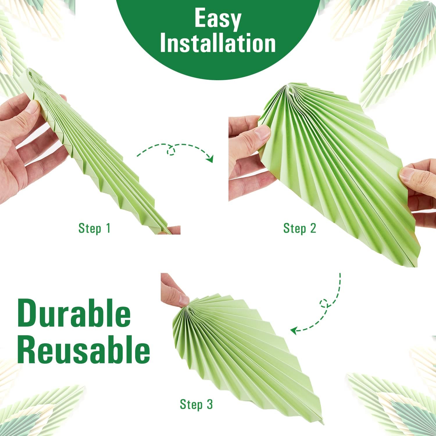 Hanging Paper Fans Leaf Set for Spring Decorations
