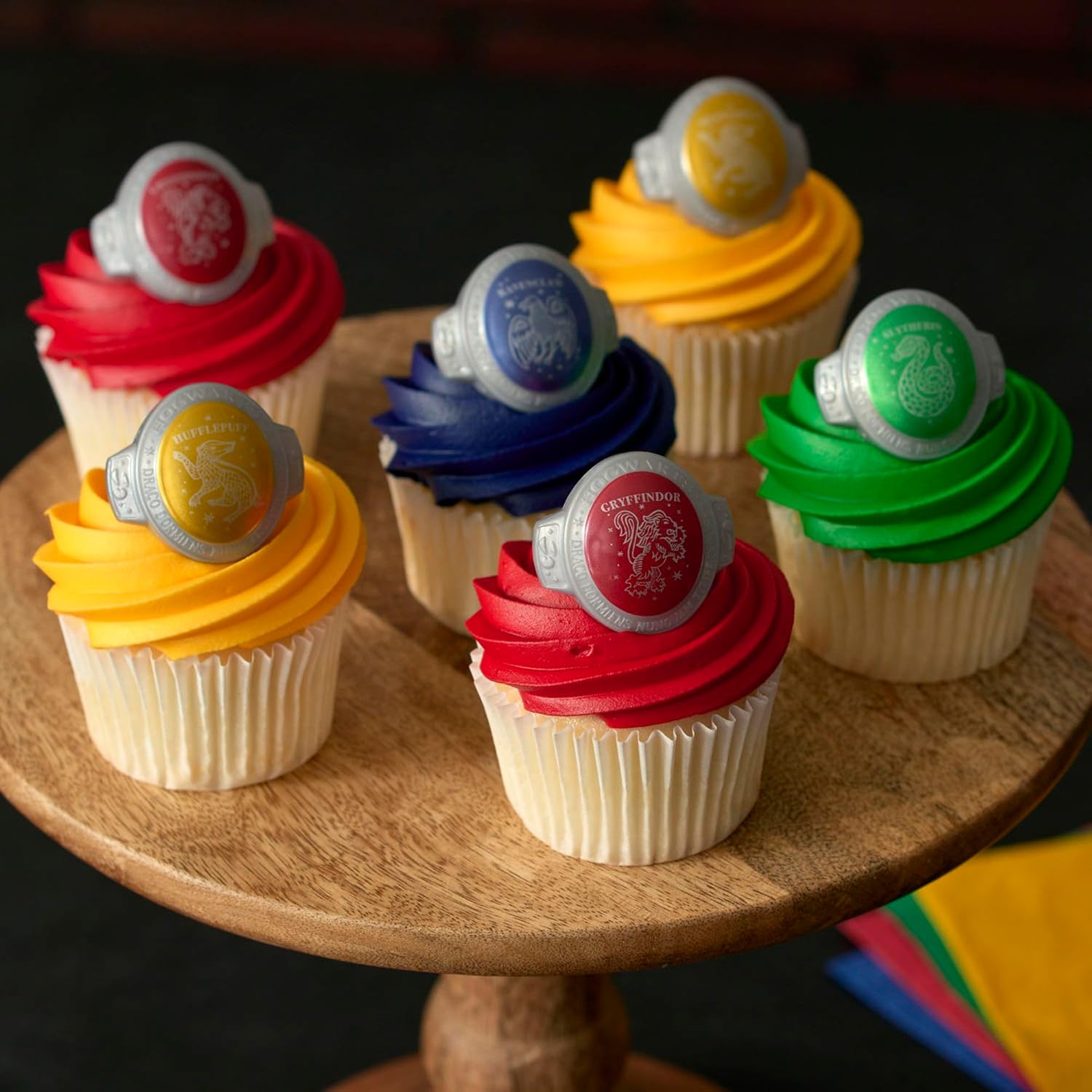 DecoPac Harry Potter Hogwarts House Cupcake Rings - 24 Pack