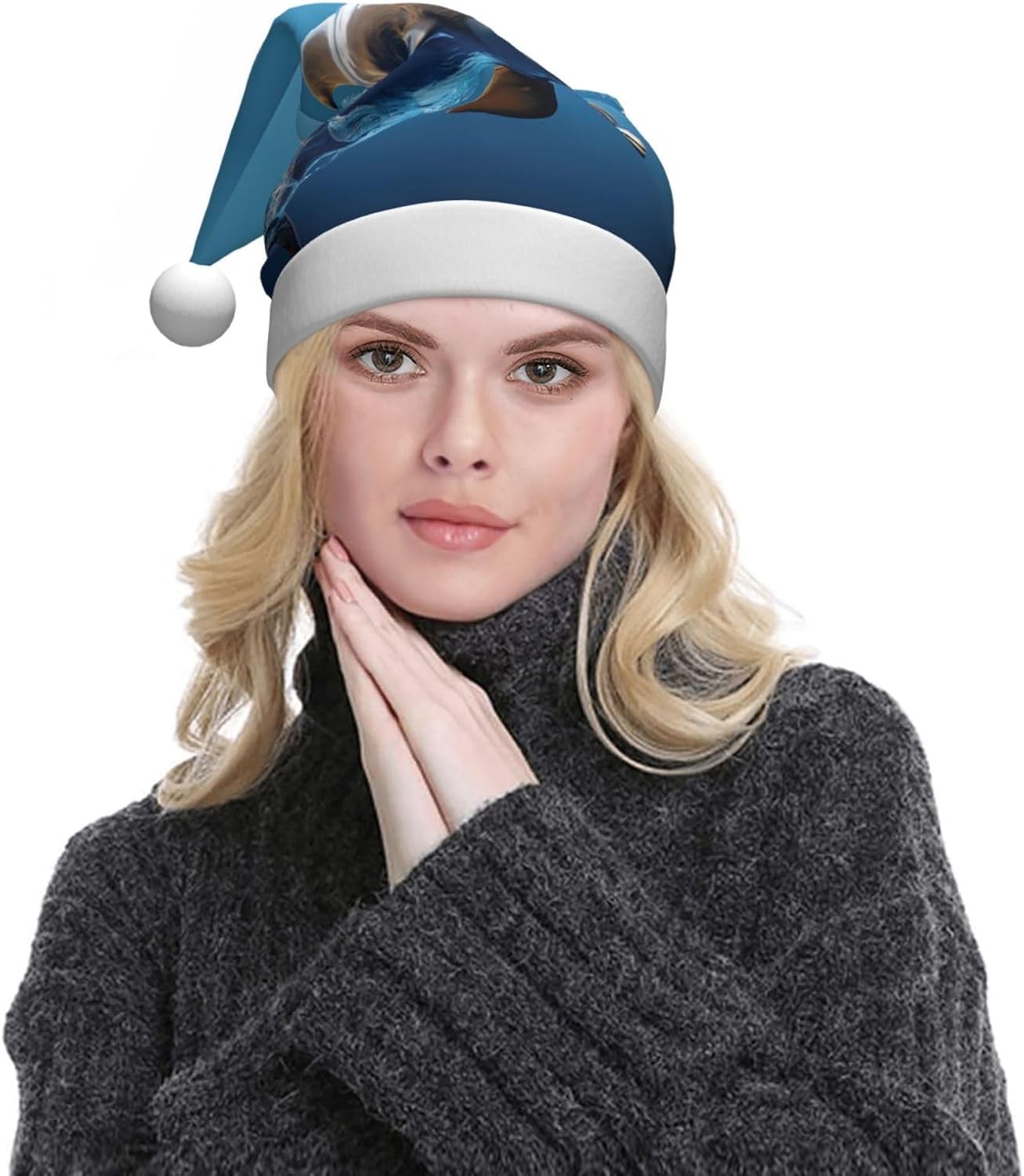 Unique 3D Dolphin Print Santa Hat Plush