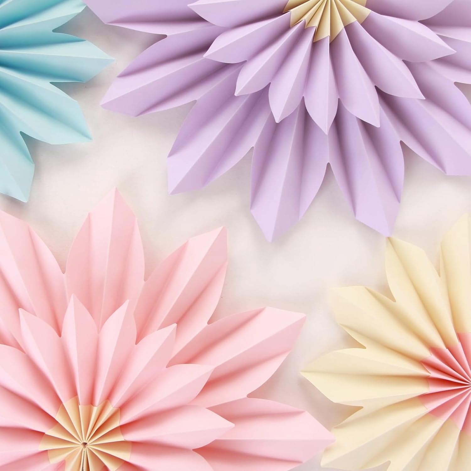 Homarkable 9PCS Pastel Paper Flower Fans Decorations