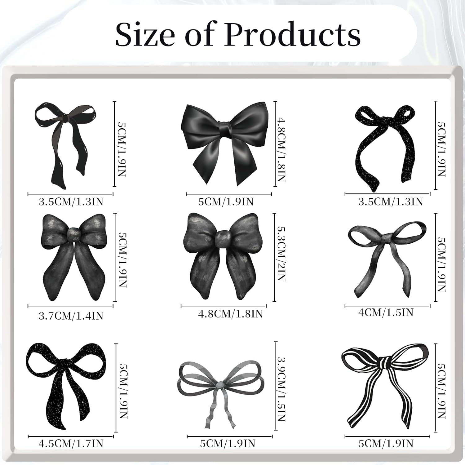 Coquete Black Bow Cupcake Toppers 36PCS