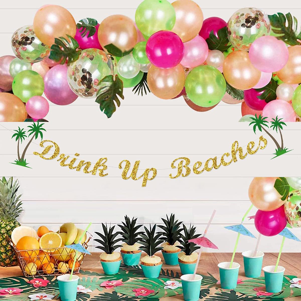 Drink Up Beaches Bachelorette Party Banner
