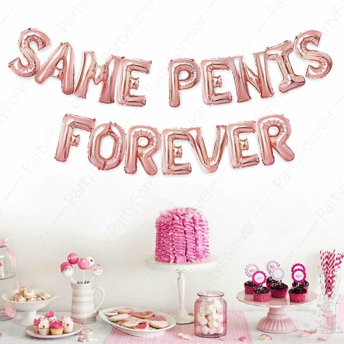 PartyForever Bachelorette Balloons Rose Gold 16 Letters Set