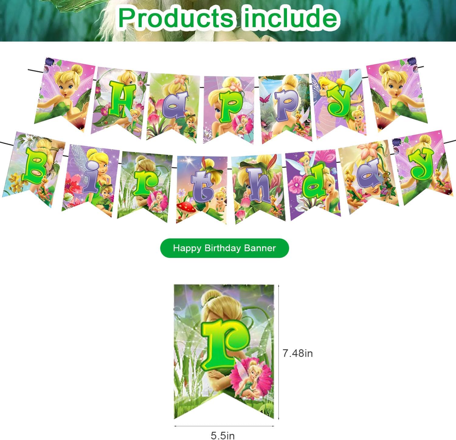 Tinkerbell Fairy Princess Birthday Party Decor Kit